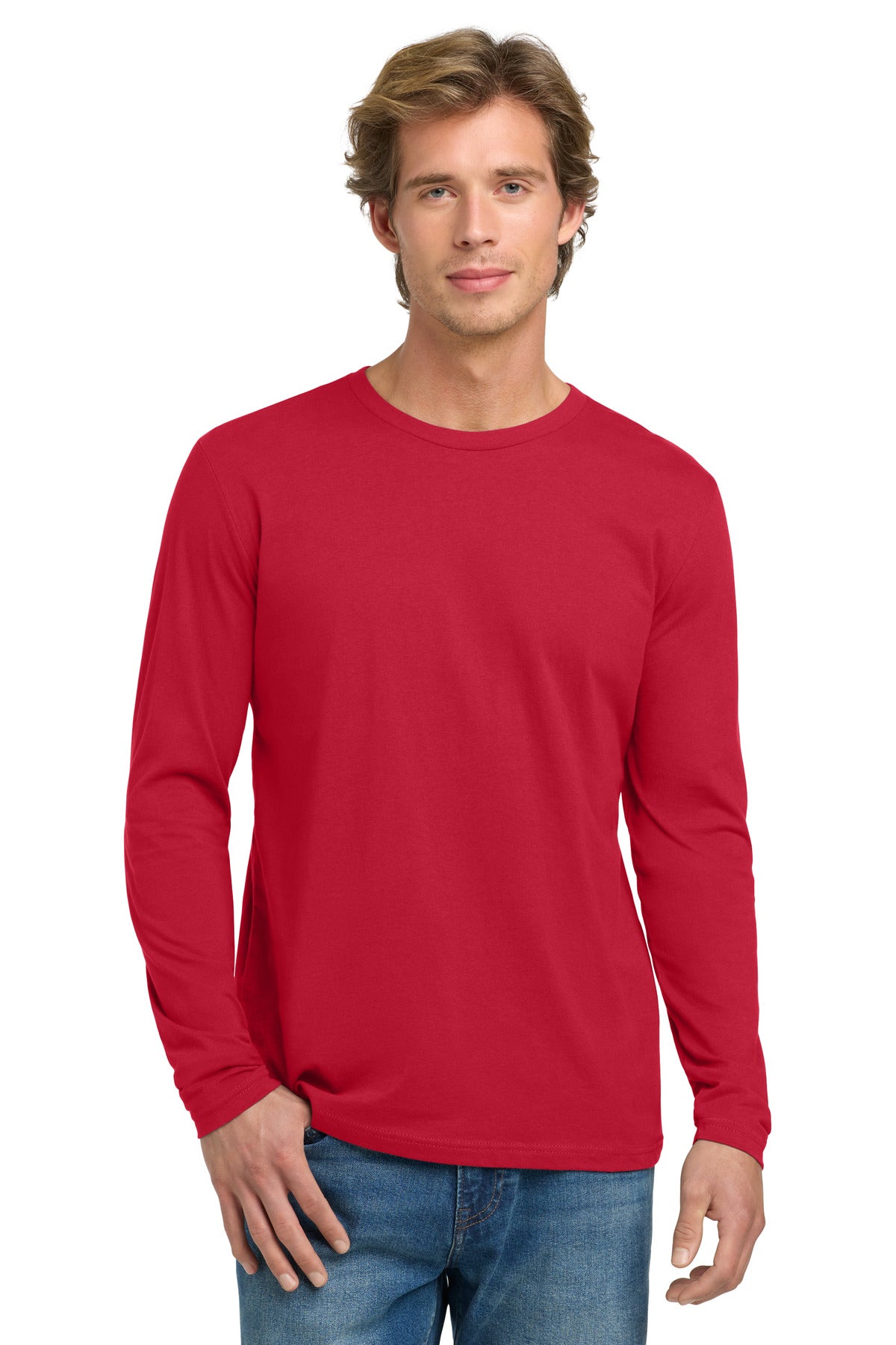 Next Level Apparel Cotton Long Sleeve Tee. NL3601 in Red