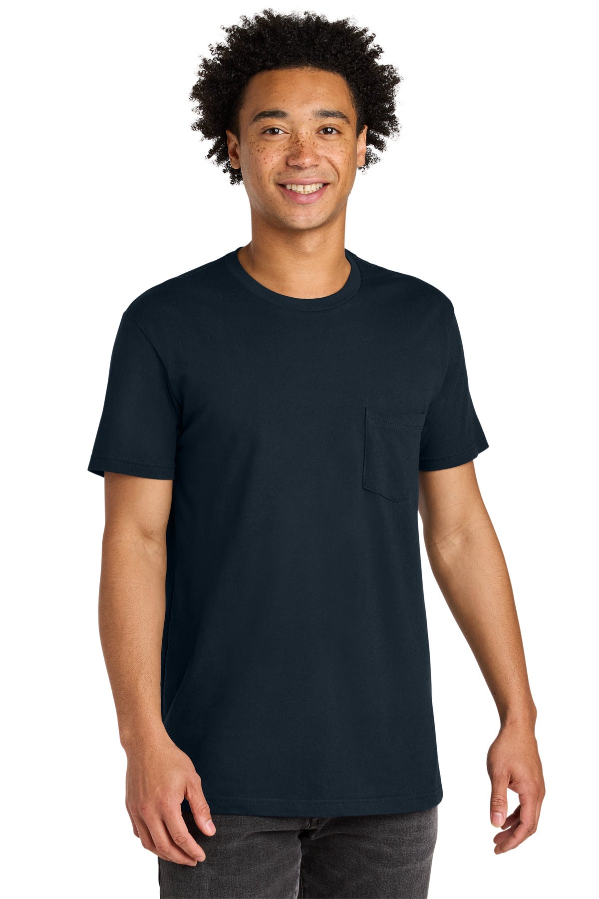 Next Level Apparel Cotton Pocket Tee NL3605 in Midnight Navy