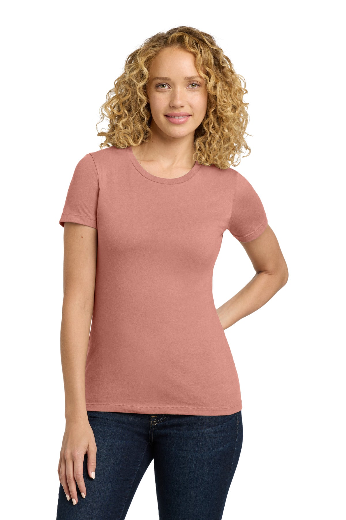 Next Level Apparel Women's Cotton Tee. NL3900 in Desert Pink
