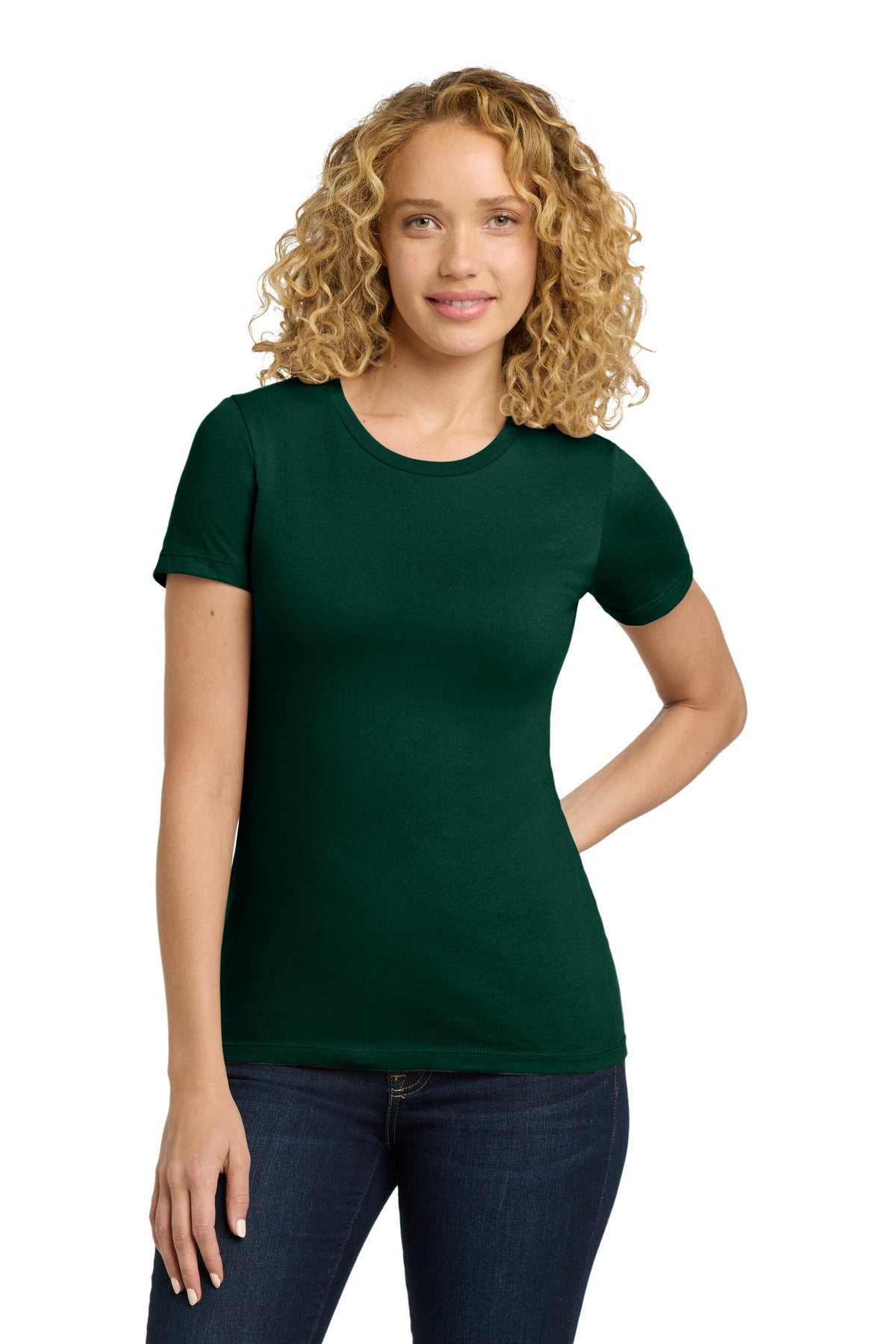 Next Level Apparel Women's Cotton Tee. NL3900 in Forest Green