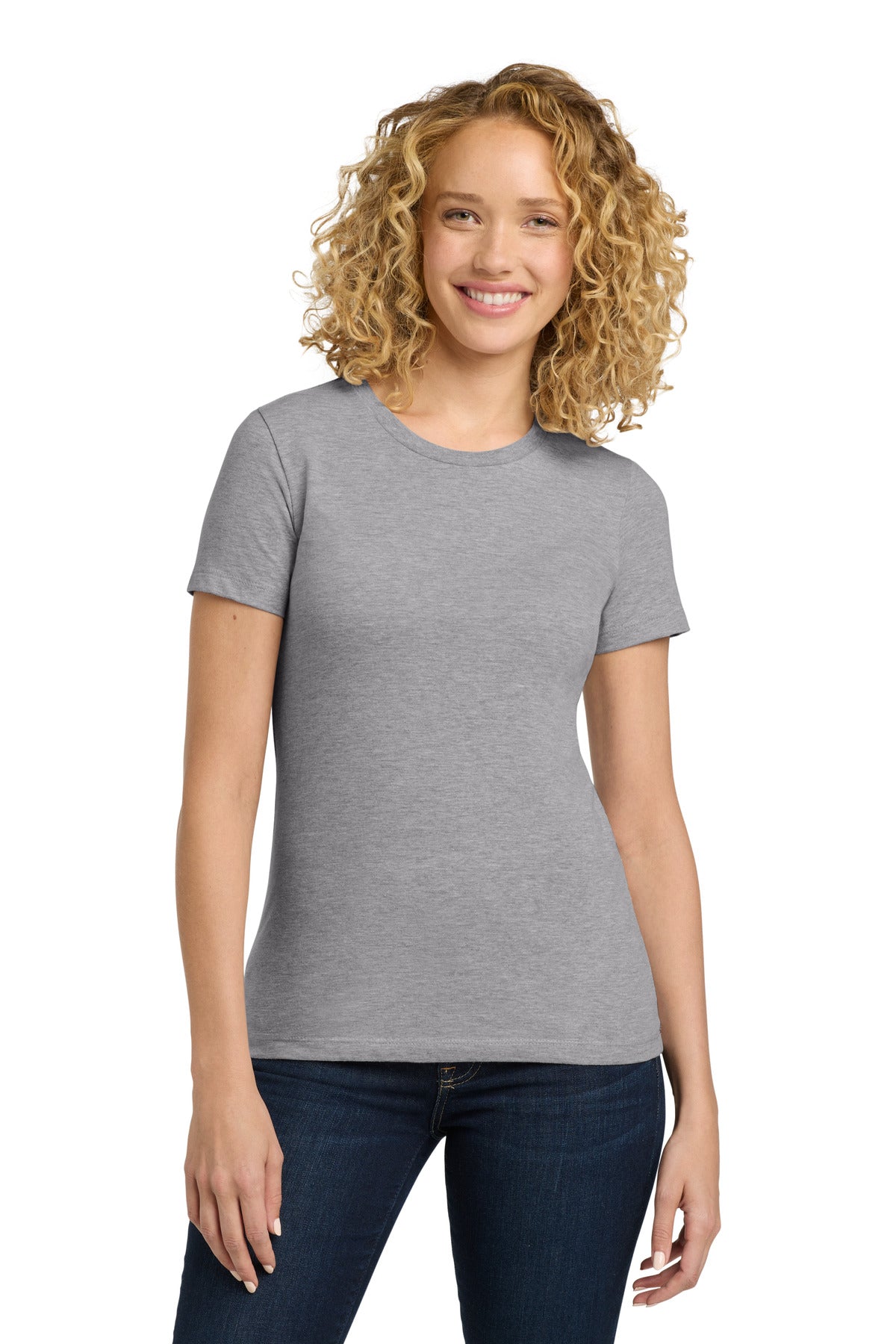 Next Level Apparel Women's Cotton Tee. NL3900 in Heather Gray