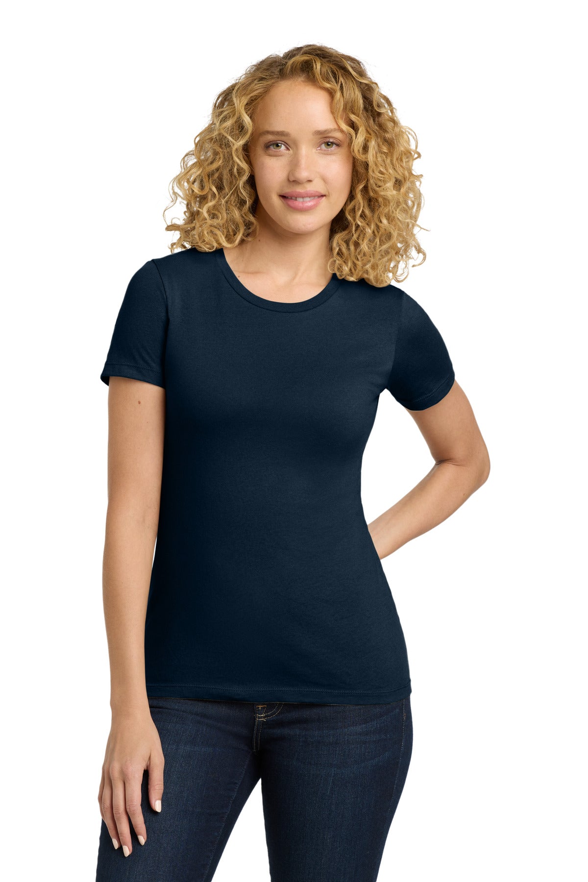Next Level Apparel Women's Cotton Tee. NL3900 in Midnight Navy