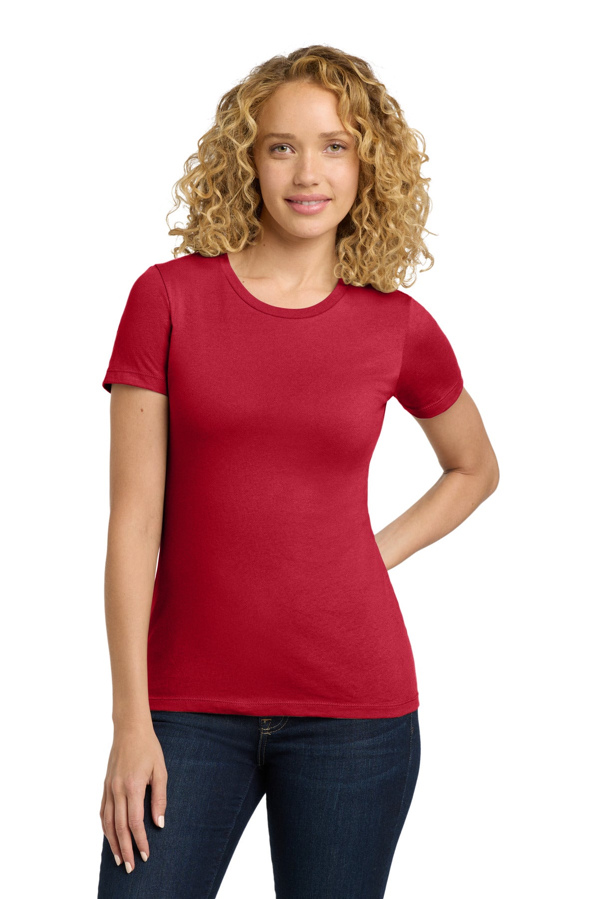 Next Level Apparel Women's Cotton Tee. NL3900 in Red