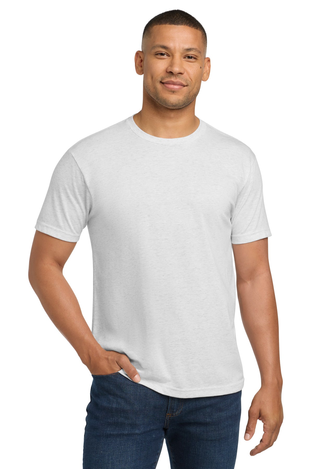 Next Level Apparel  Adult Tri-Blend Tee. NL6010 in Heather White