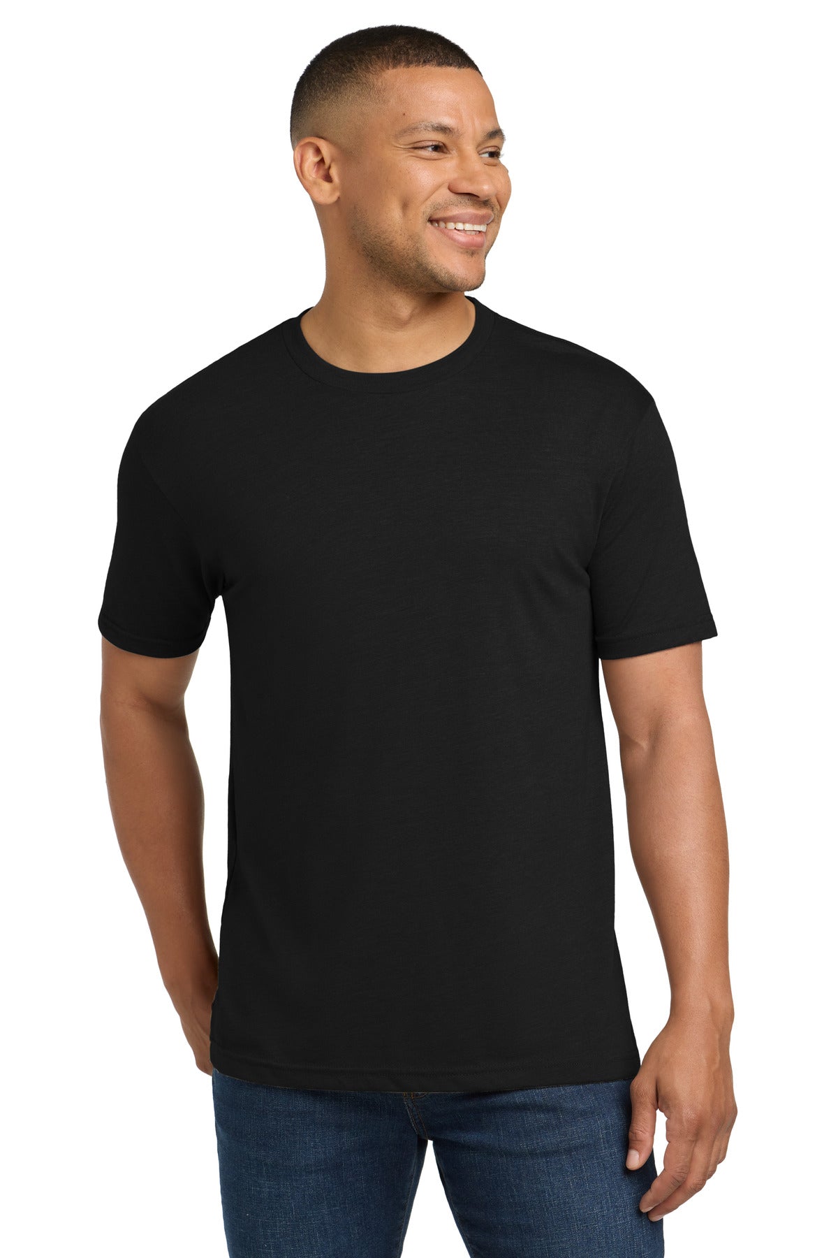 Next Level Apparel  Adult Tri-Blend Tee. NL6010 in Solid Black