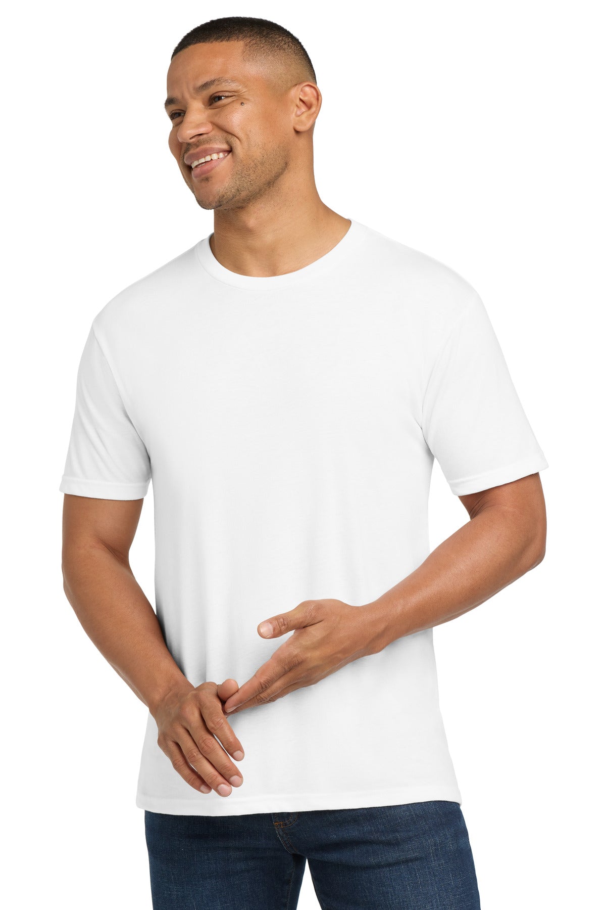 Next Level Apparel  Adult Tri-Blend Tee. NL6010 in Solid White