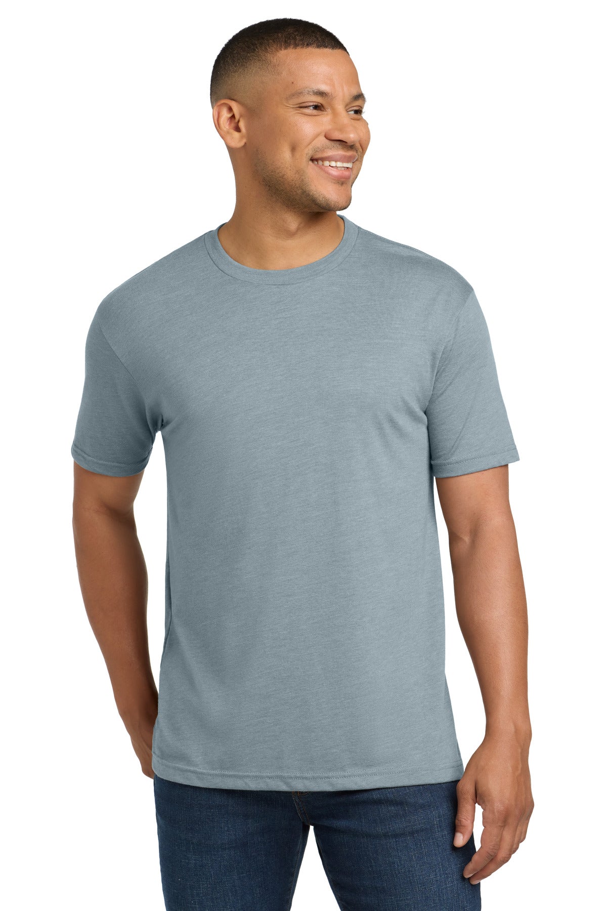 Next Level Apparel  Adult Tri-Blend Tee. NL6010 in Stonewash Denim