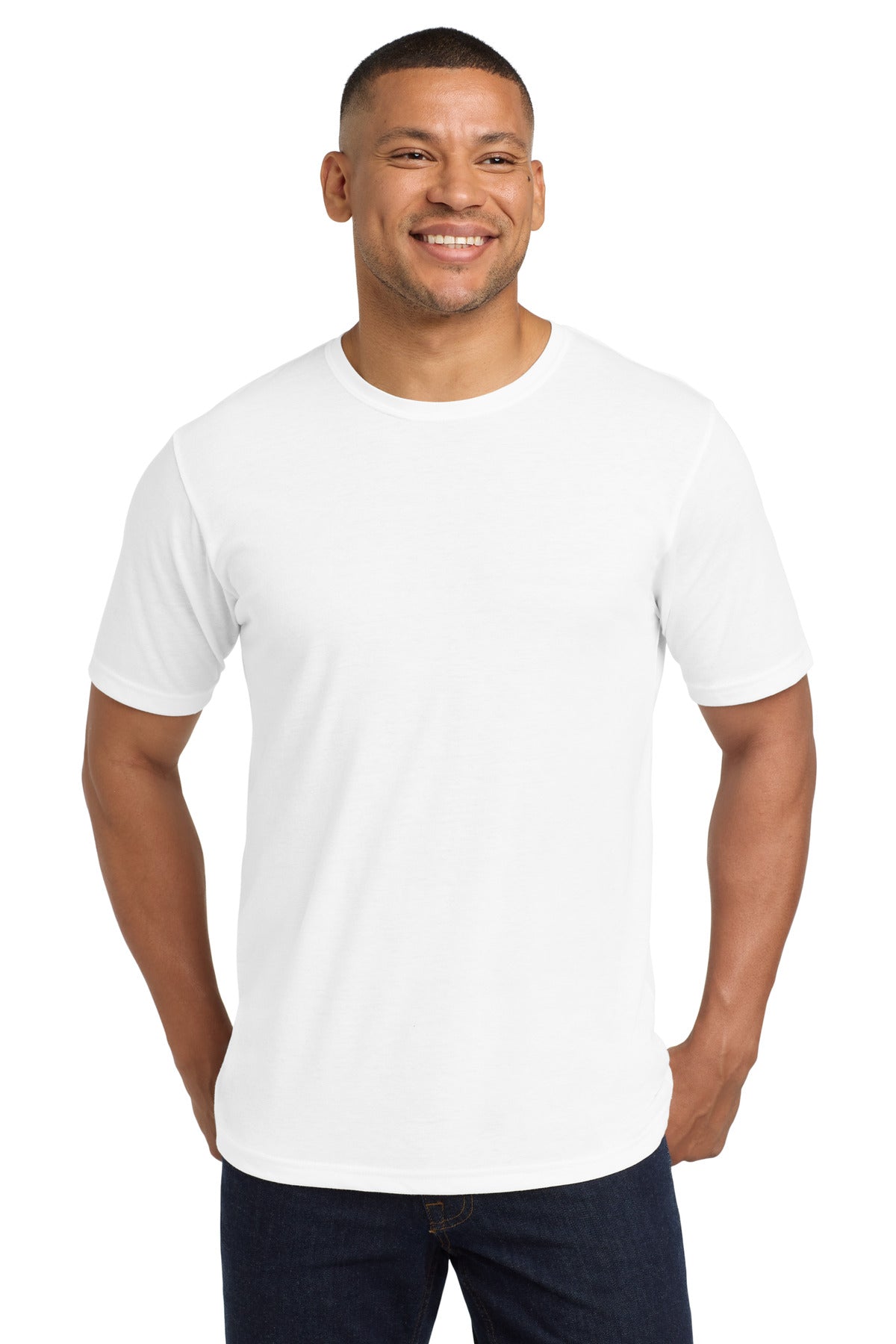 Next Level Apparel  Adult Poly/Cotton Tee. NL6200 in White