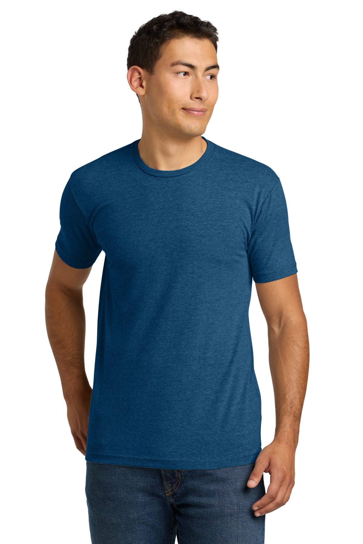 Next Level Apparel Adult CVC Tee. NL6210 in Heather Cool Blue