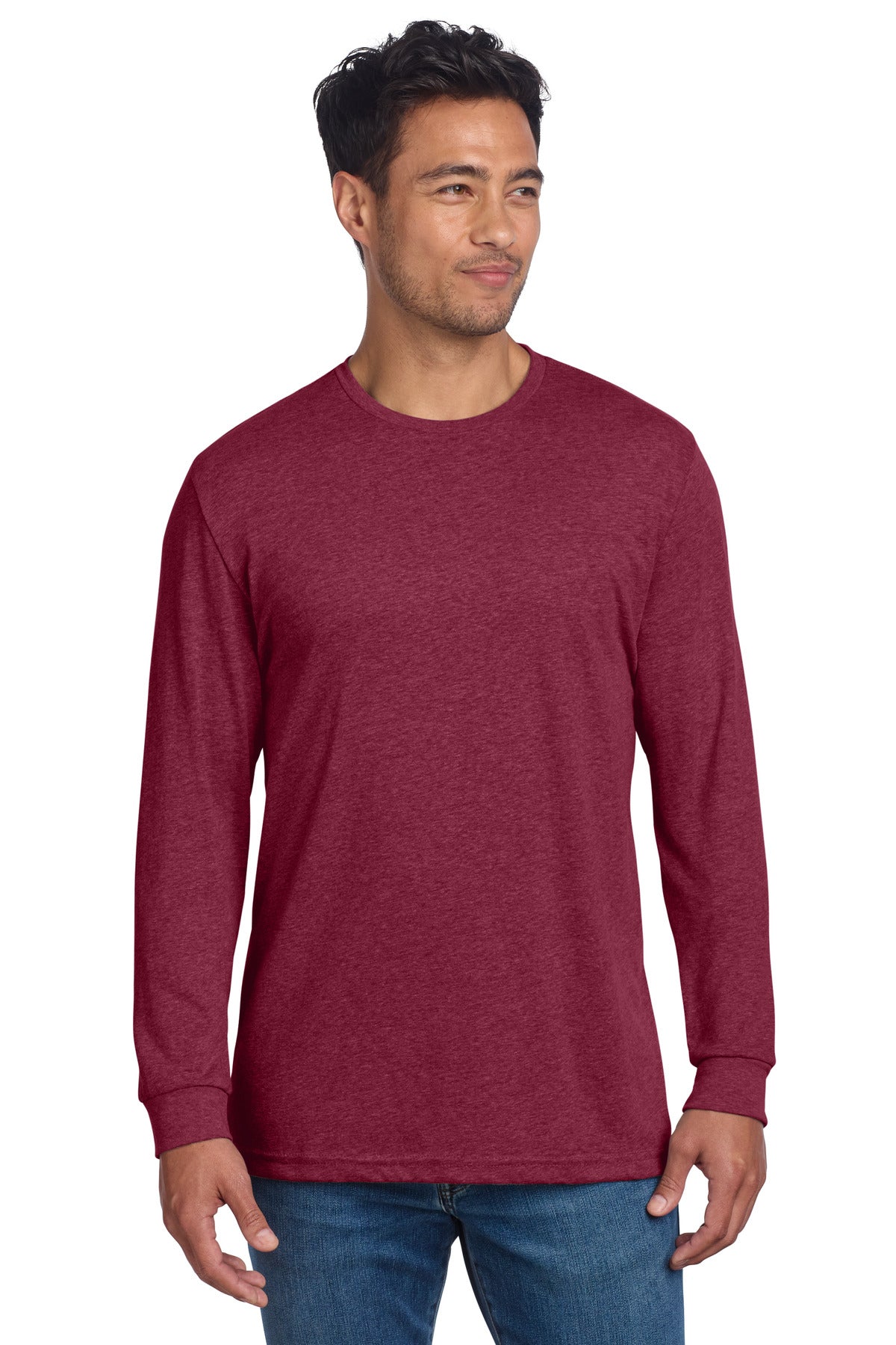 Next Level Apparel Adult CVC Long Sleeve Tee NL6211 in Cardinal