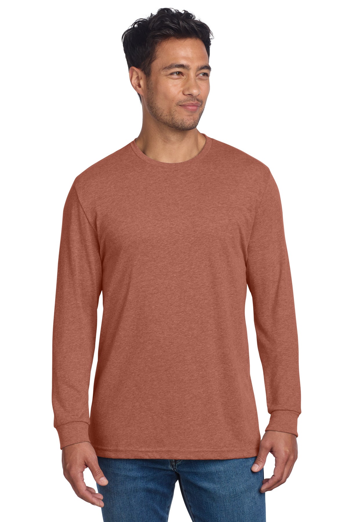 Next Level Apparel Adult CVC Long Sleeve Tee NL6211 in Heather Redwood