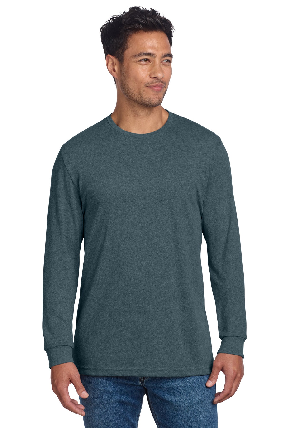 Next Level Apparel Adult CVC Long Sleeve Tee NL6211 in Indigo