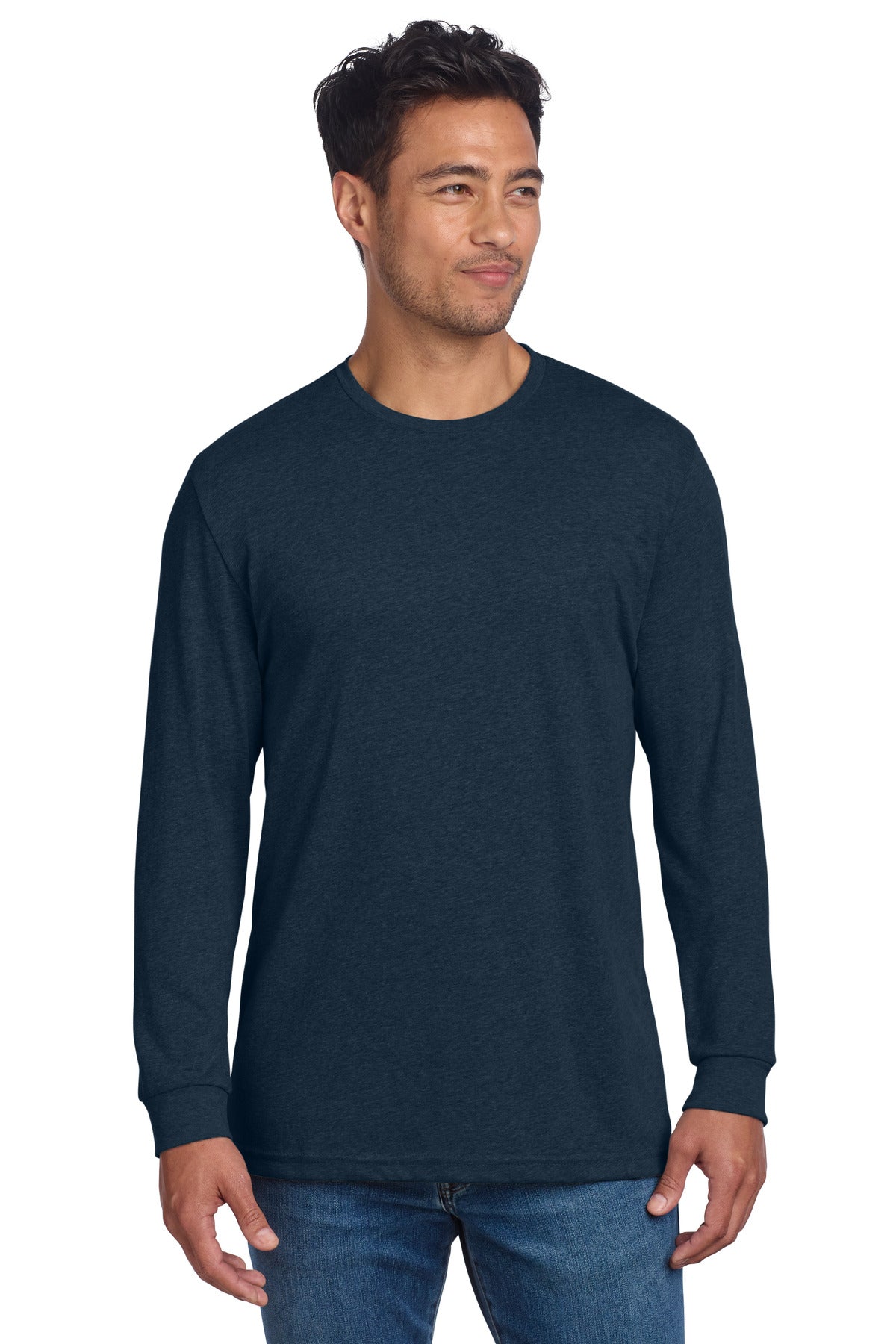 Next Level Apparel Adult CVC Long Sleeve Tee NL6211 in Midnight Navy