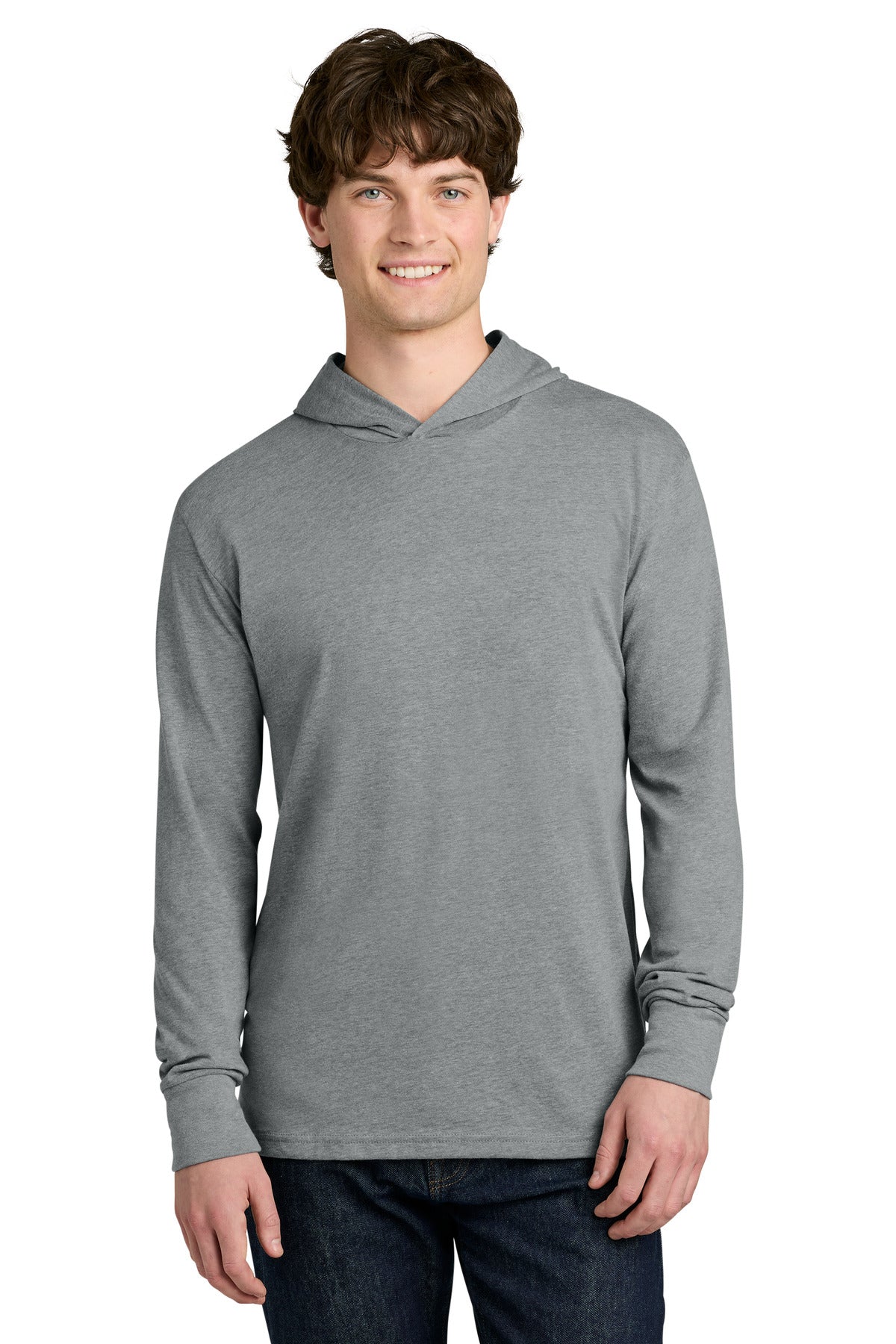Next Level Apparel CVC Long Sleeve Hoodie NL6221 in Dark Heather Gray