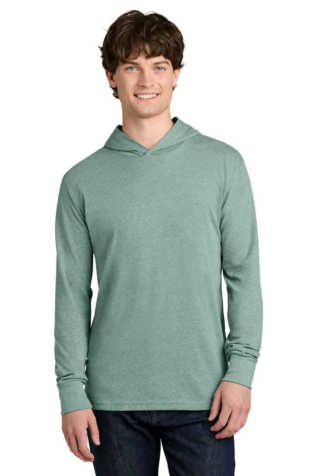 Next Level Apparel CVC Long Sleeve Hoodie NL6221 in Heather Seafoam