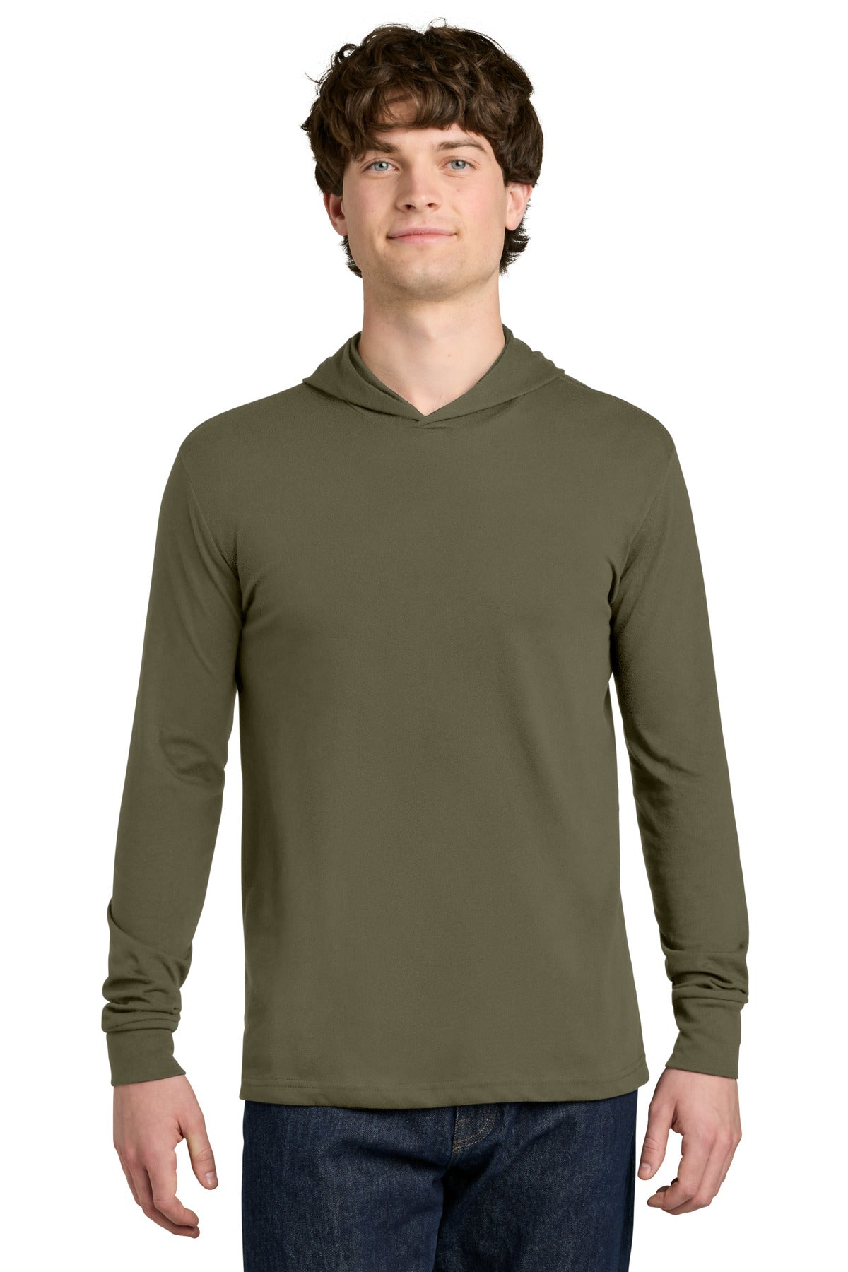 Next Level Apparel CVC Long Sleeve Hoodie NL6221 in Military Green