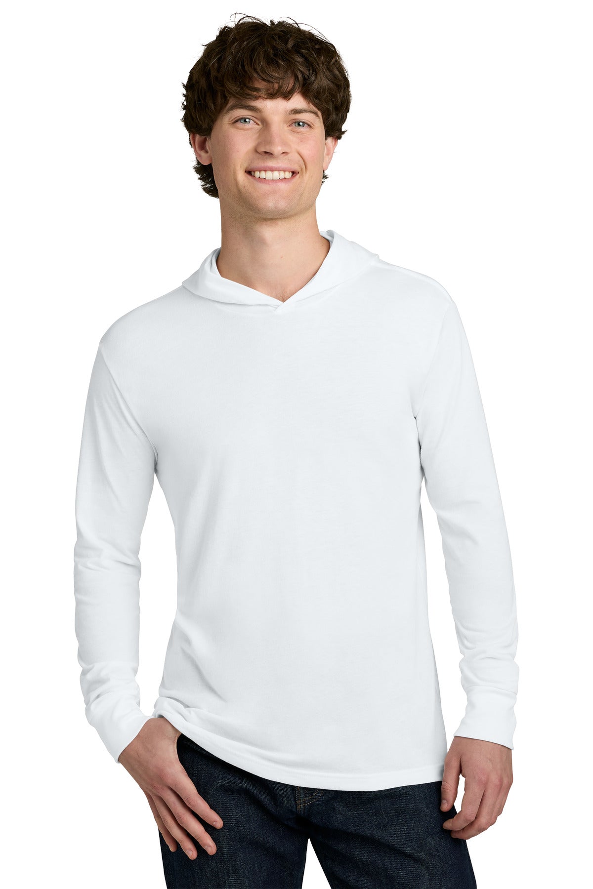 Next Level Apparel CVC Long Sleeve Hoodie NL6221 in White