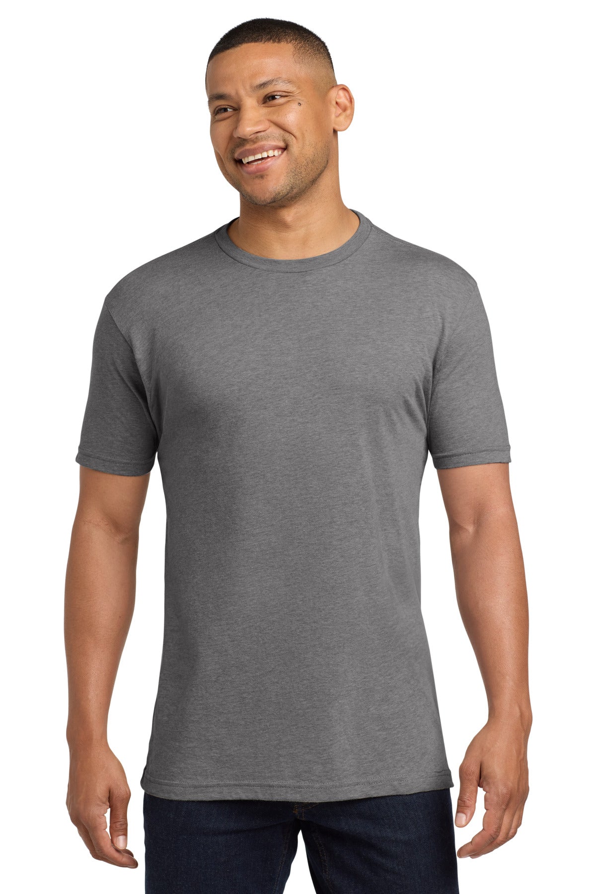 Next Level Apparel  Adult CVC Sueded Tee. NL6410 in Dark Heather Gray