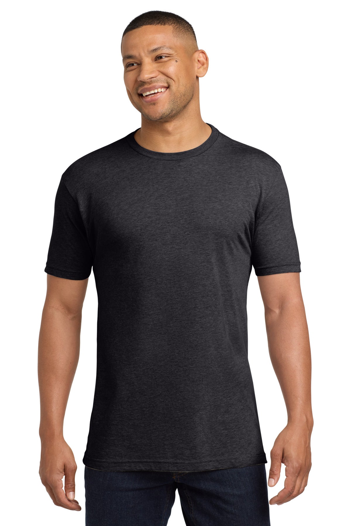 Next Level Apparel  Adult CVC Sueded Tee. NL6410 in Heather Charcoal