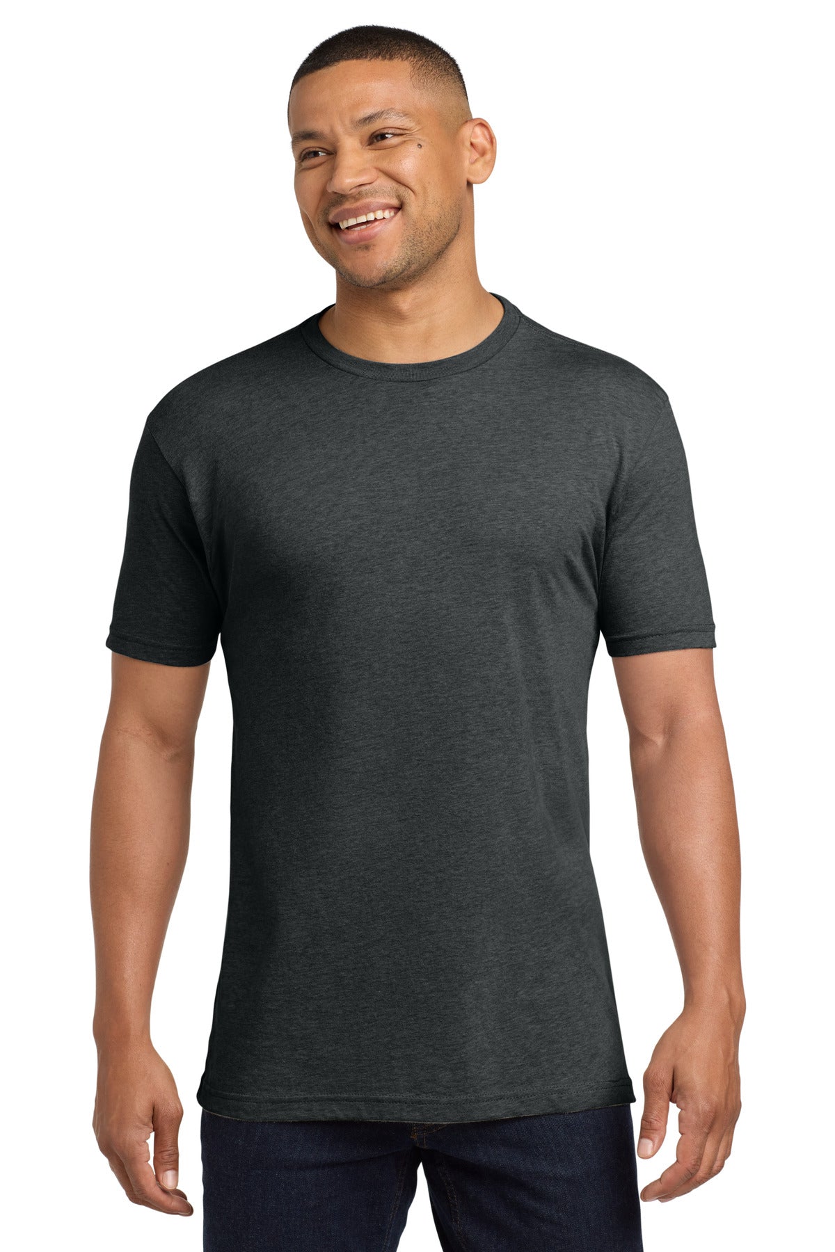 Next Level Apparel  Adult CVC Sueded Tee. NL6410 in Heather Metal
