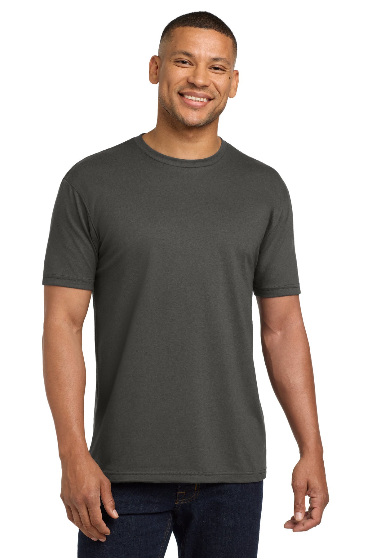 Next Level Apparel  Adult CVC Sueded Tee. NL6410 in Heavy Metal