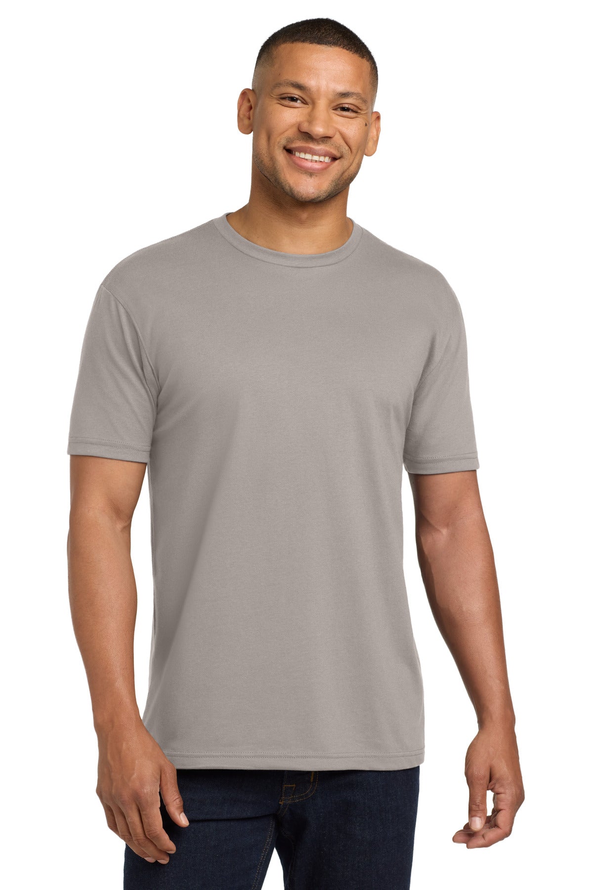 Next Level Apparel  Adult CVC Sueded Tee. NL6410 in Light Gray