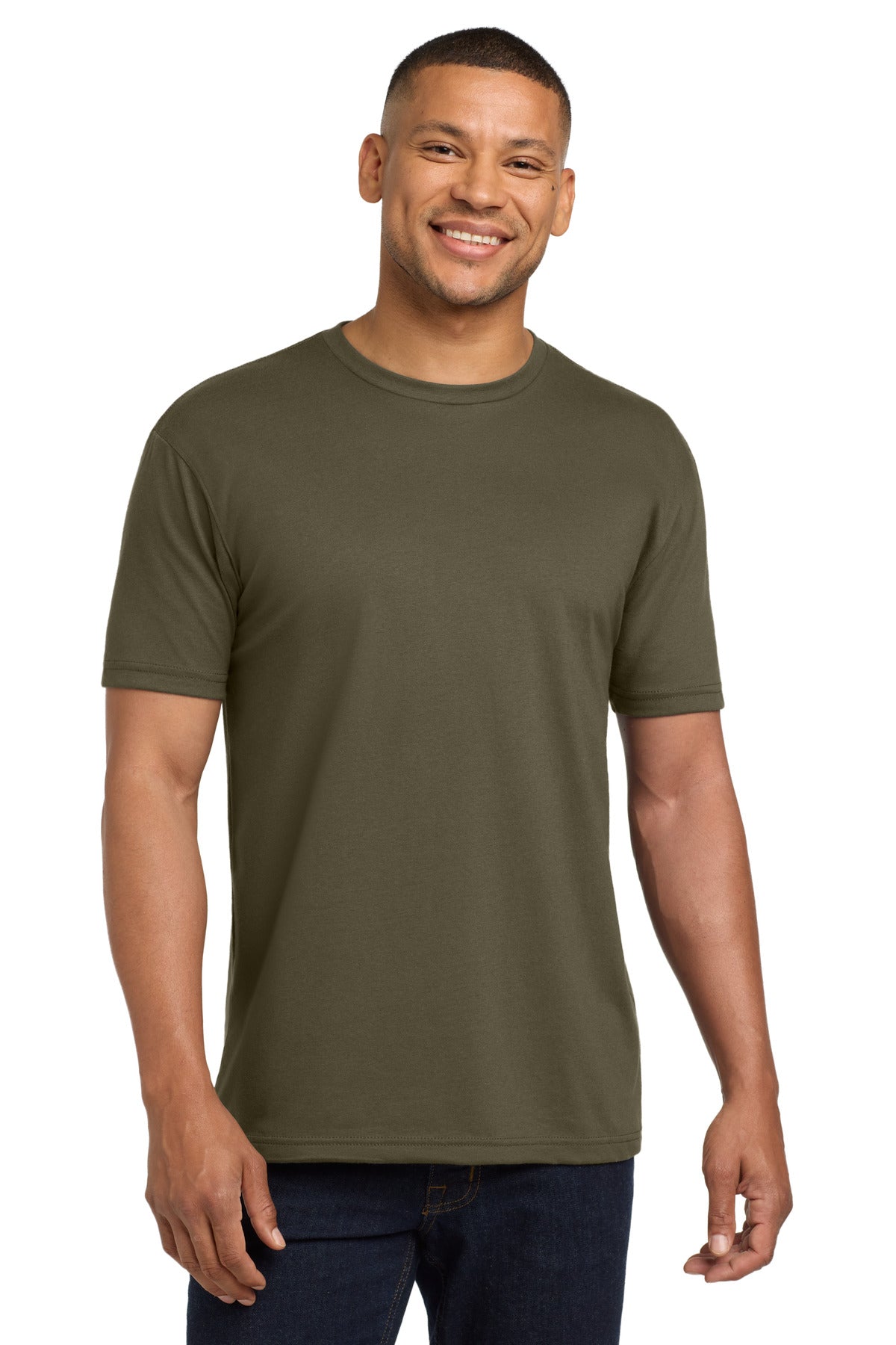 Next Level Apparel  Adult CVC Sueded Tee. NL6410 in Military Green