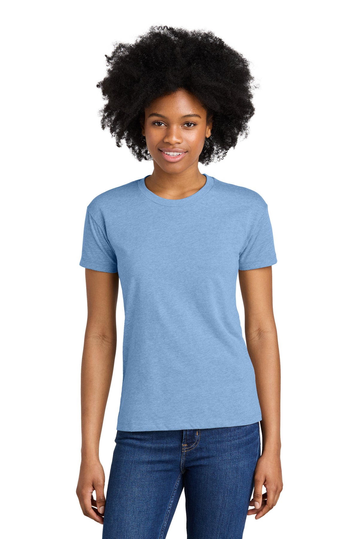 Next Level Apparel Women's CVC Relaxed Tee NL6600 in Heather Columbia Blue