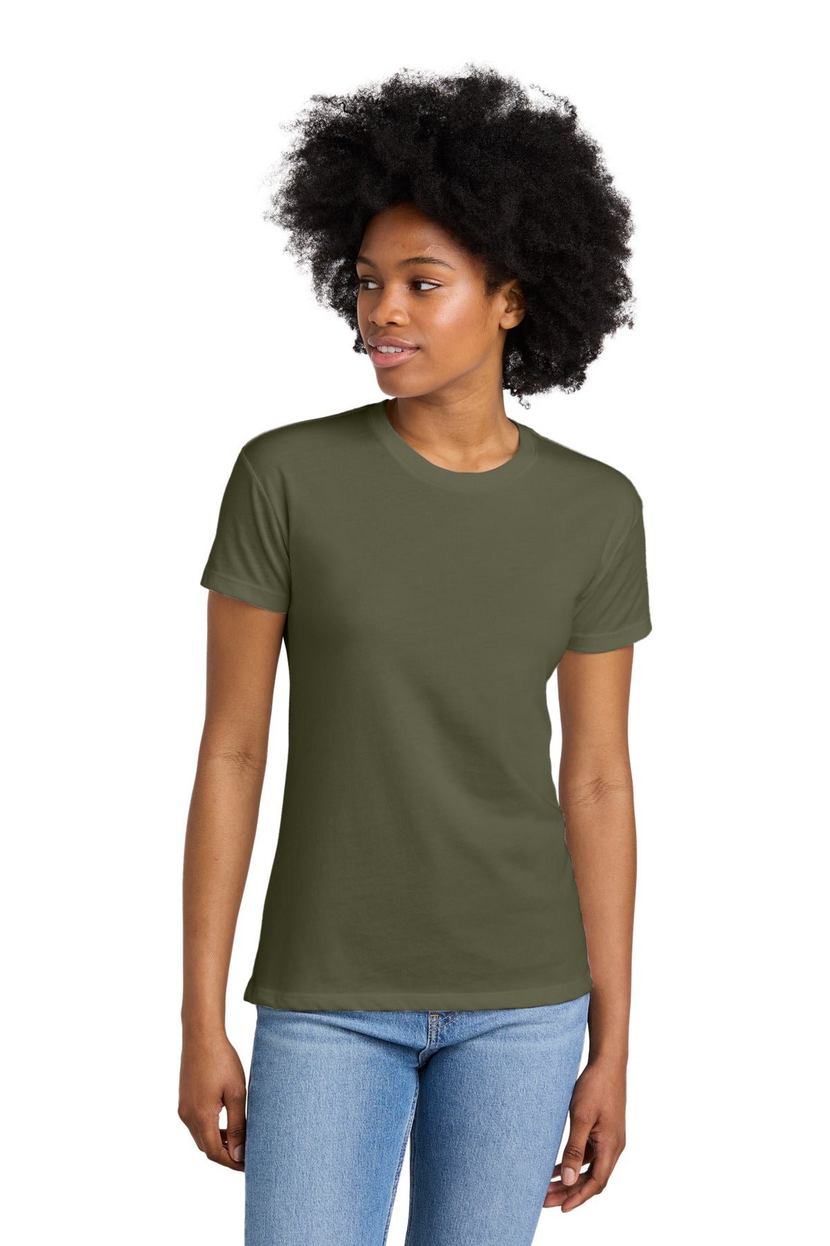 Next Level Apparel Women's CVC Relaxed Tee NL6600 in Military Green