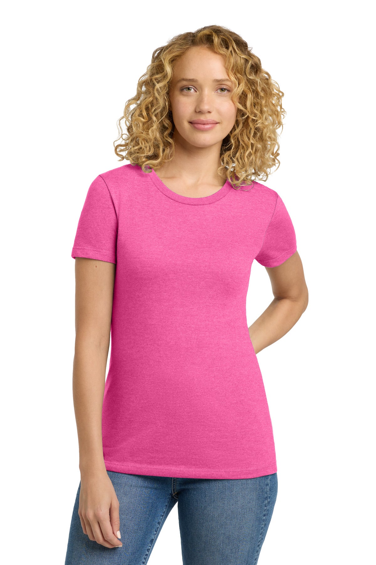 Next Level Apparel  Women's CVC Tee. NL6610 in Hot Pink