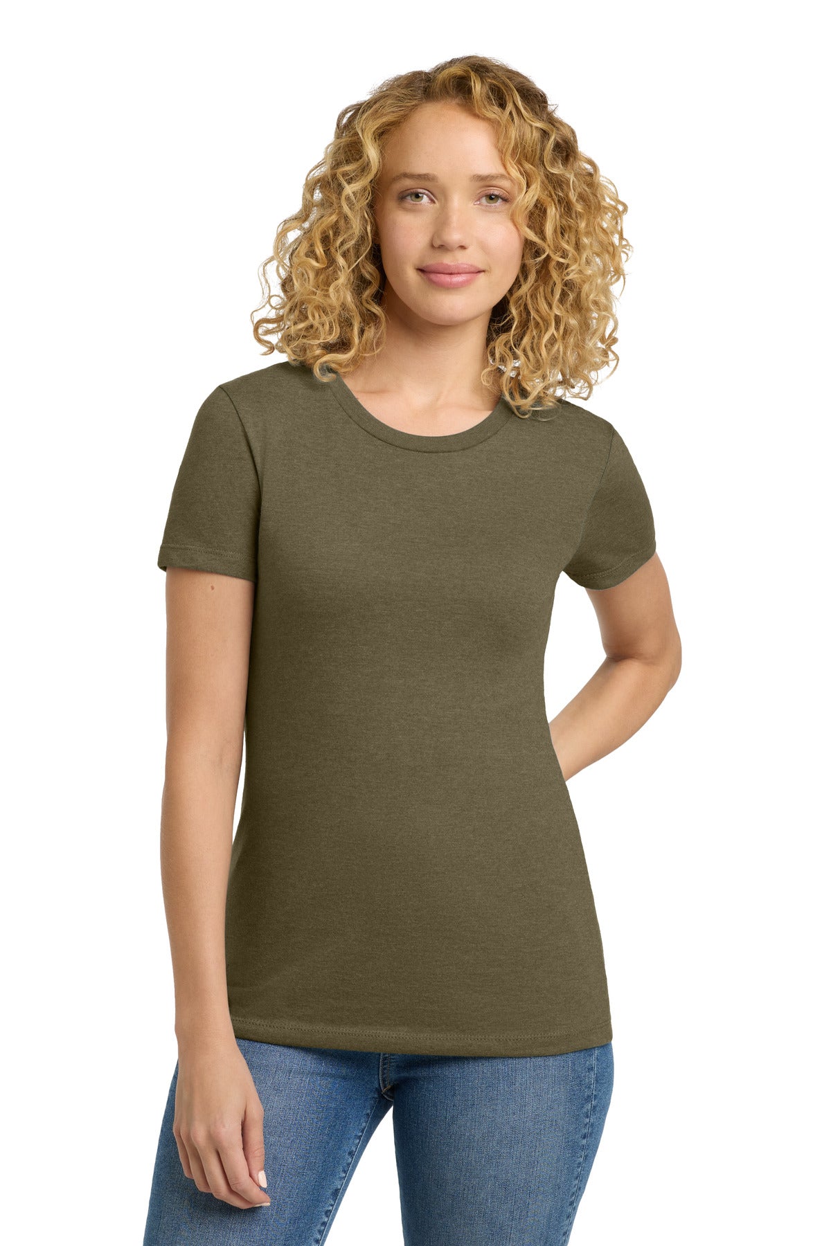Next Level Apparel  Women's CVC Tee. NL6610 in Military Green