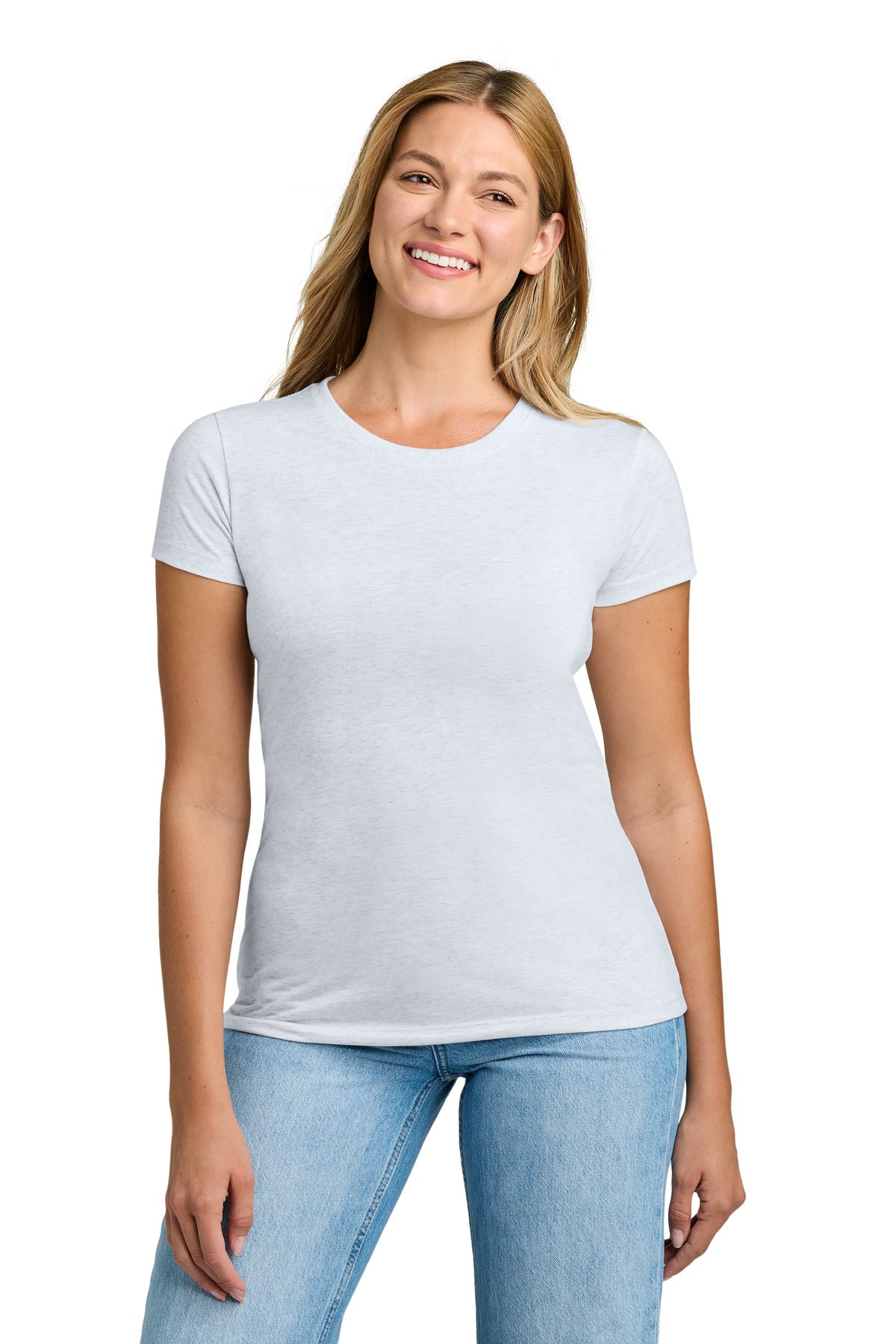 Next Level Apparel  Women's Tri-Blend Tee. NL6710 in Heather White