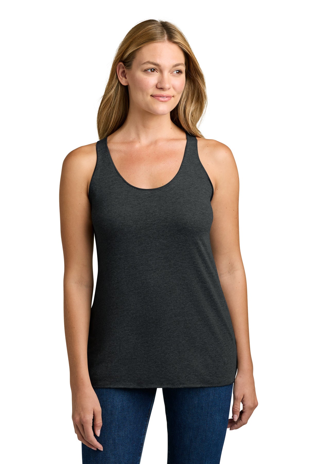 Next Level Apparel  Women's Tri-Blend Racerback Tank. NL6733 in Vintage Black