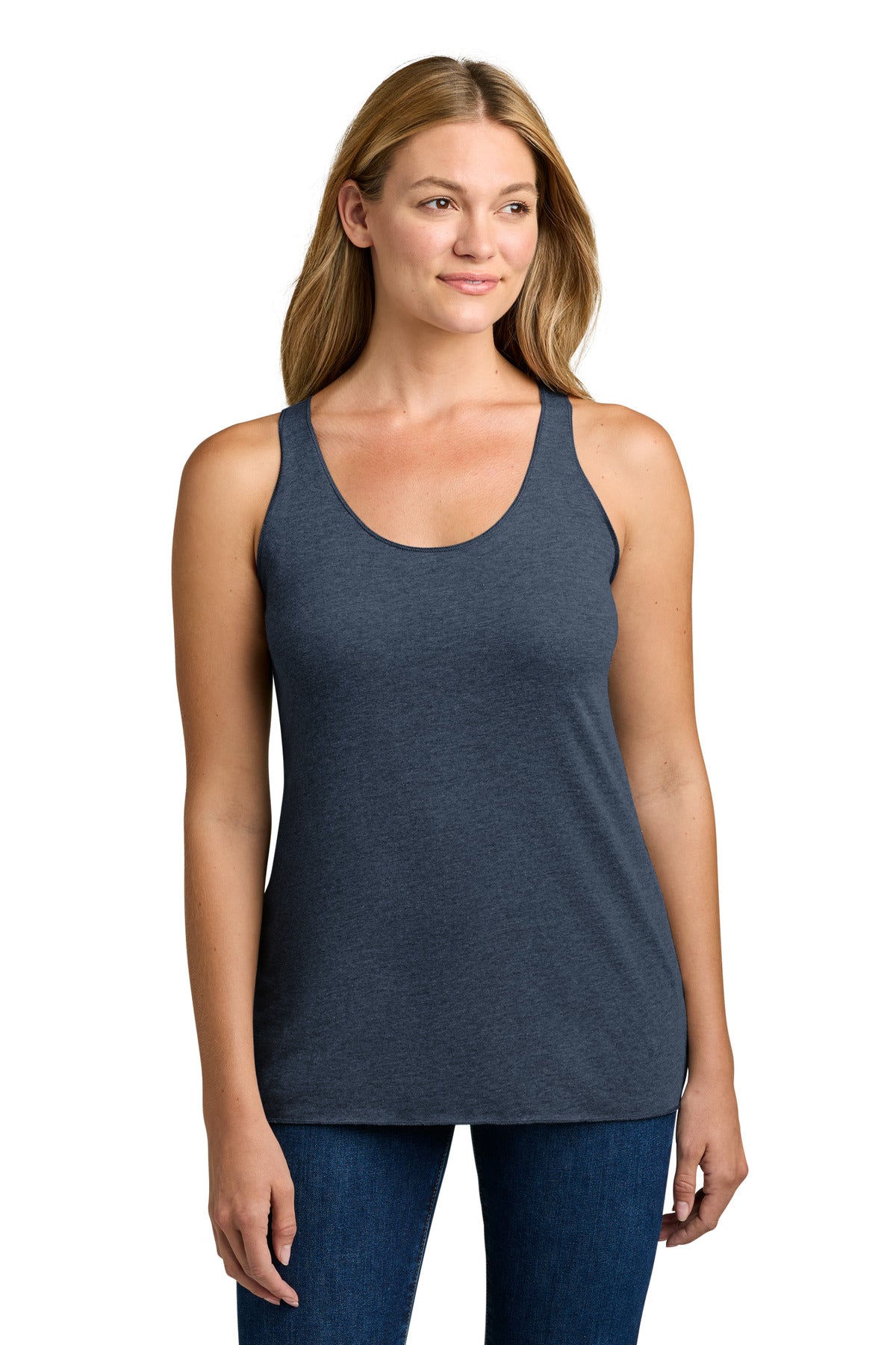 Next Level Apparel  Women's Tri-Blend Racerback Tank. NL6733 in Vintage Navy