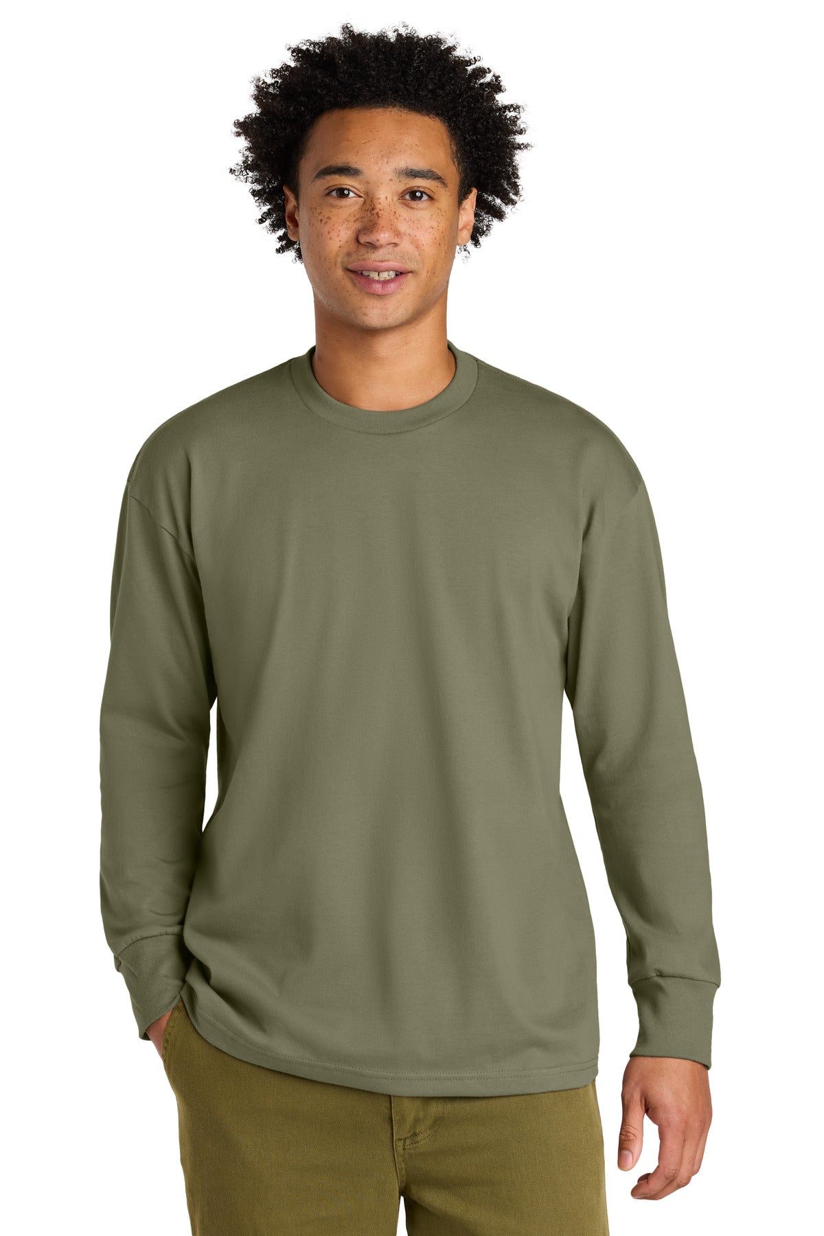 Next Level Apparel Heavyweight Long Sleeve Tee NL7211 in Light Olive