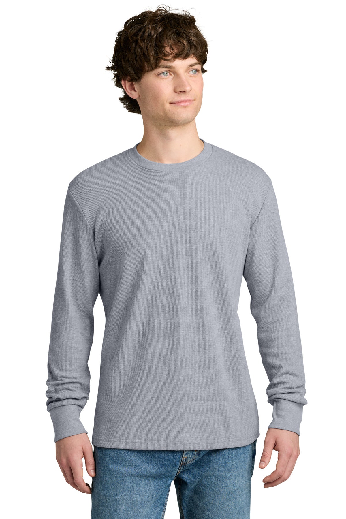 Next Level Apparel Ideal Thermal Long Sleeve Tee NL8211 in Heather Gray