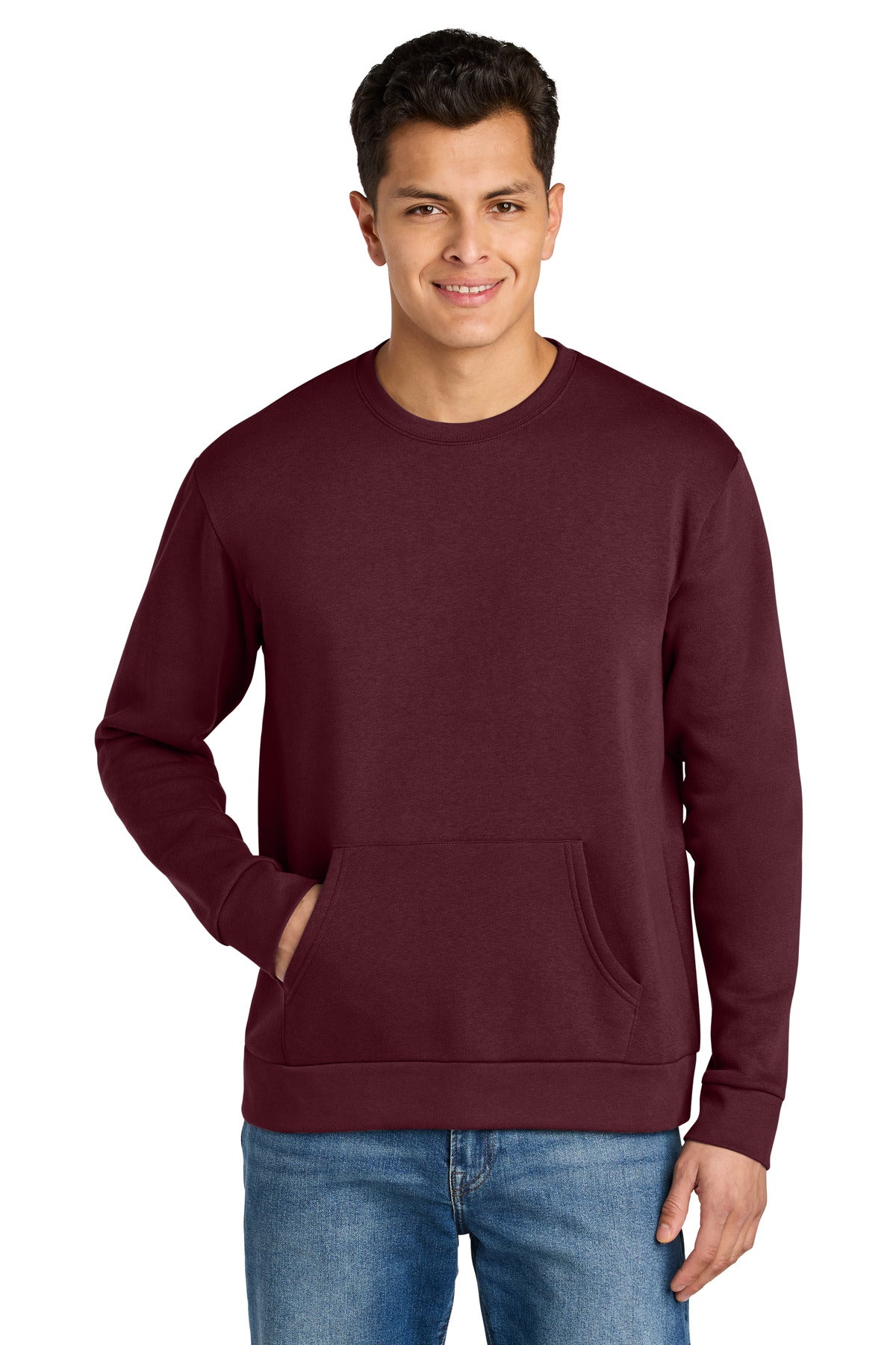 Next Level Apparel Santa Barbara Pocket Sweatshirt NL9001 in Maroon