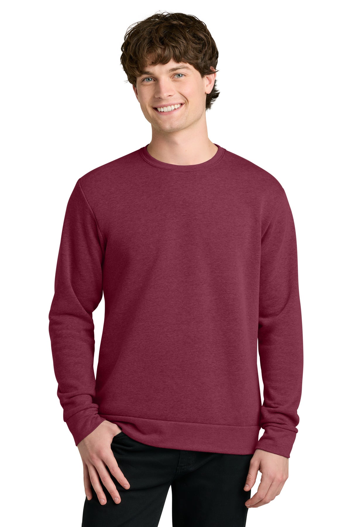 Next Level Apparel Adult Malibu Crewneck Sweatshirt NL9002 in Heather Cardinal