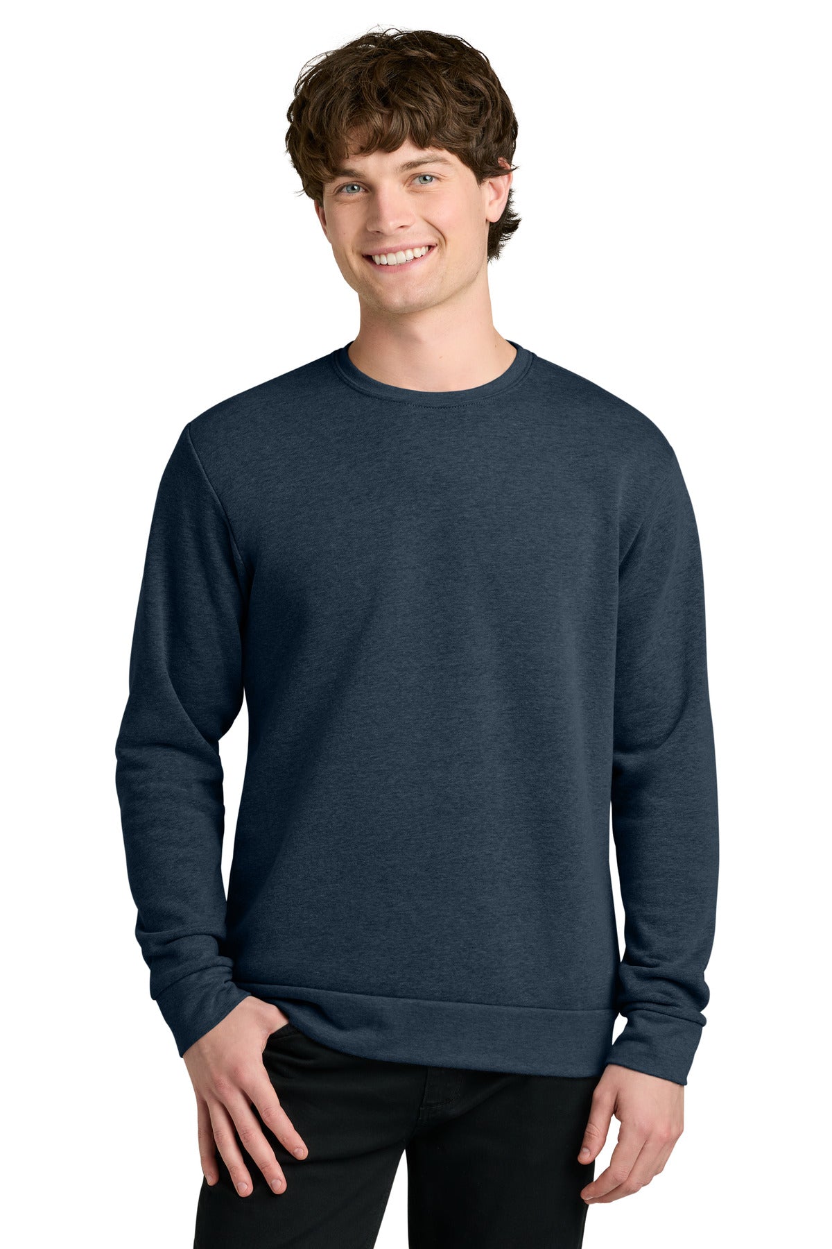 Next Level Apparel Adult Malibu Crewneck Sweatshirt NL9002 in Heather Midnight Navy