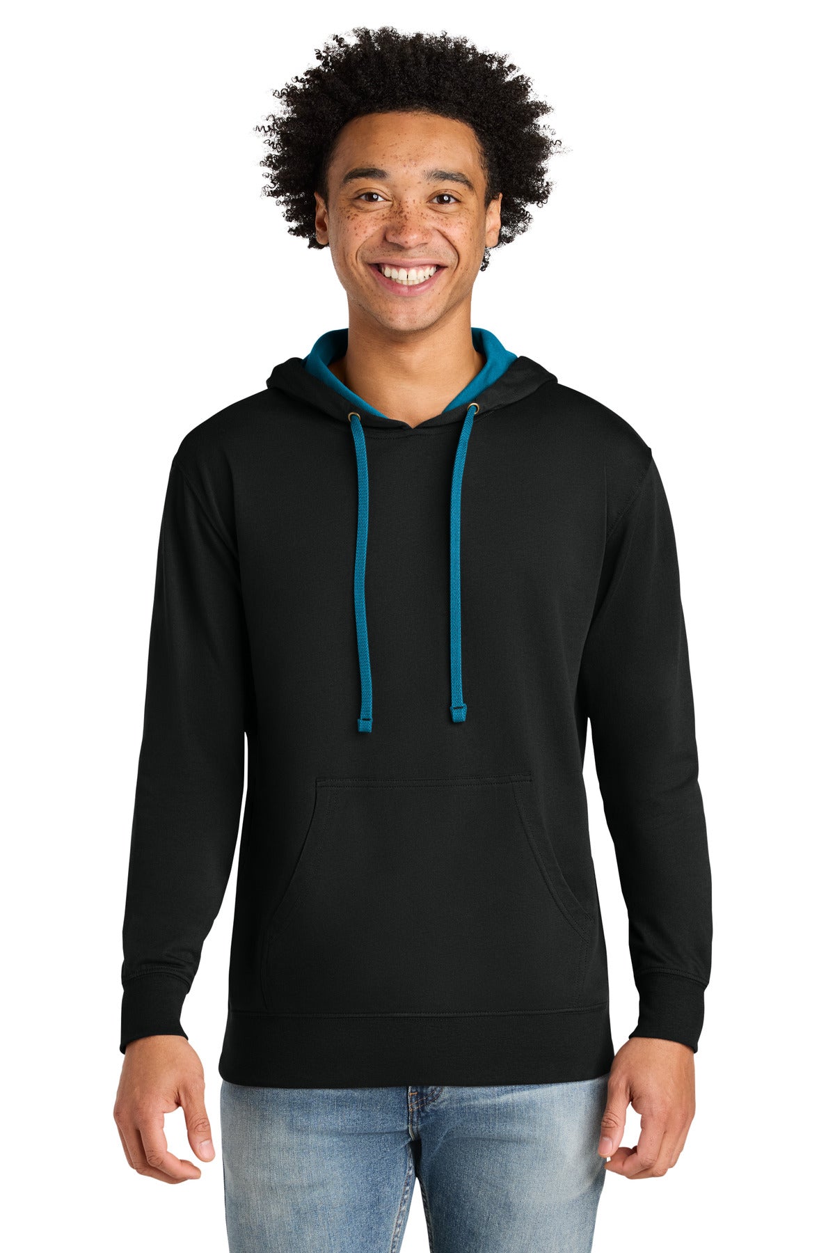 Next Level Apparel Laguna Hoodie NL9301 in Black/ Turquoise