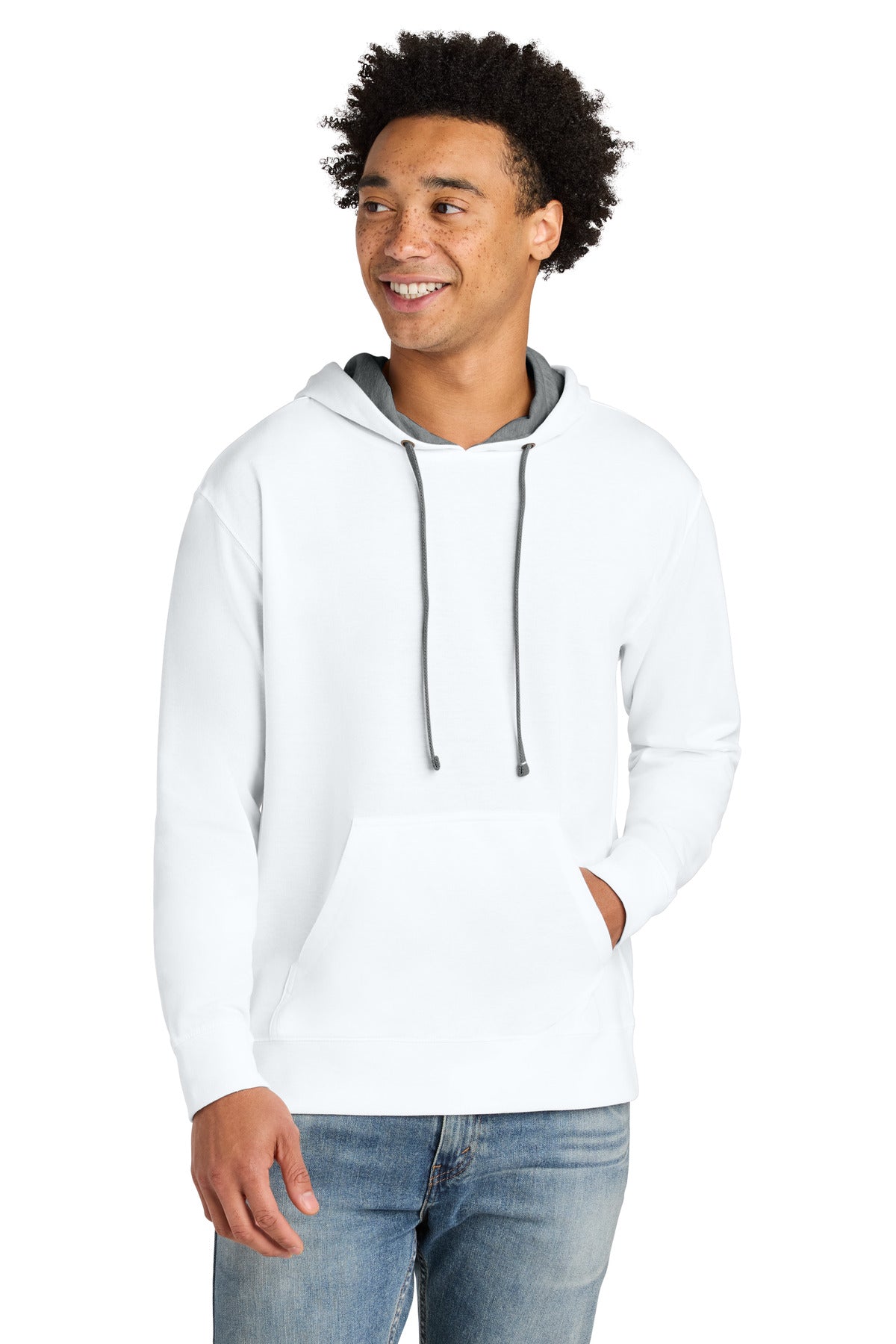 Next Level Apparel Laguna Hoodie NL9301 in White/ Heather Gray