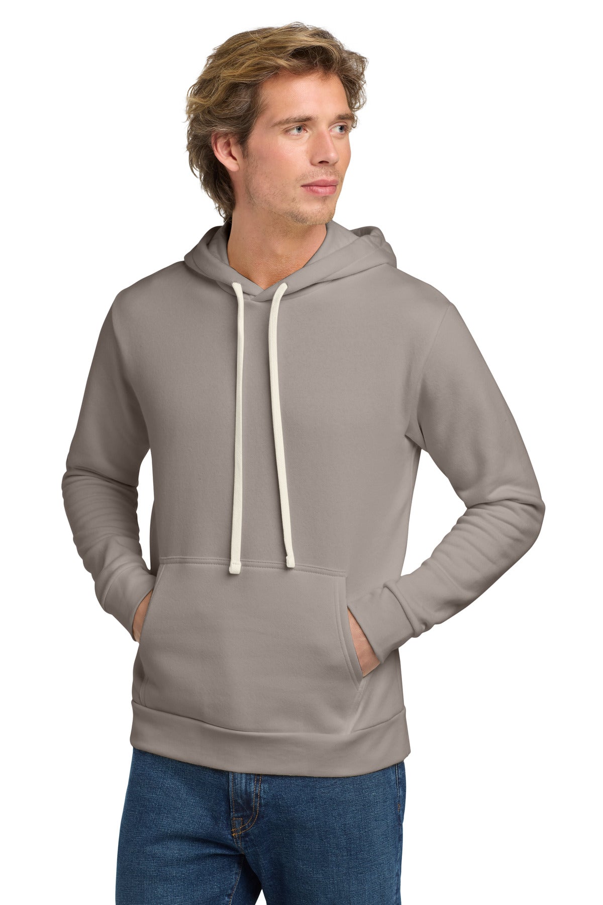 Next Level Apparel   Adult Santa Barbara Pullover Hoodie. NL9303 in Lead/ Light Gray
