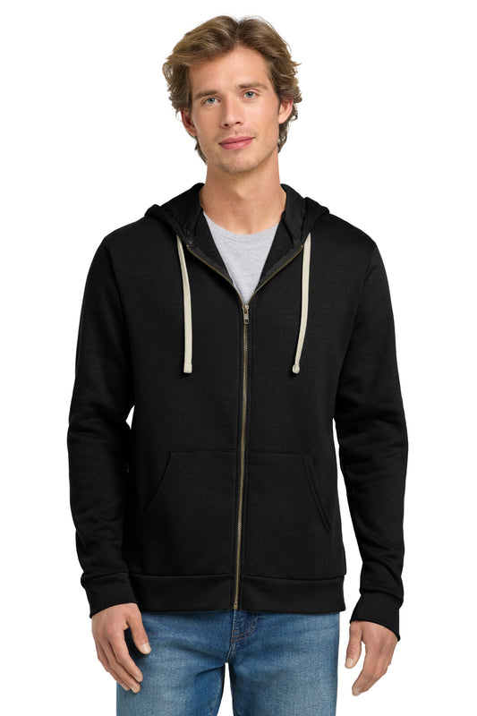 Next Level Apparel Adult Santa Barbara Zip Hoodie. NL9602 in Black