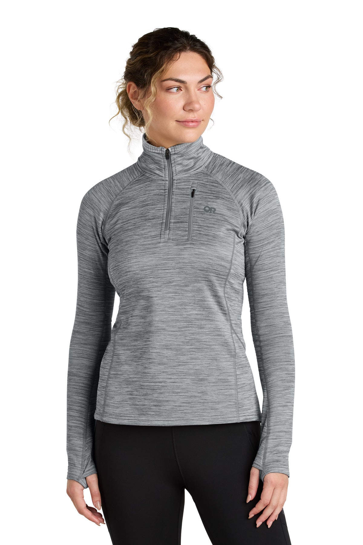 LIMITED EDITION Outdoor Research Women's Tech Grid 1/4-Zip Fleece OR322263 in Grey Heather
