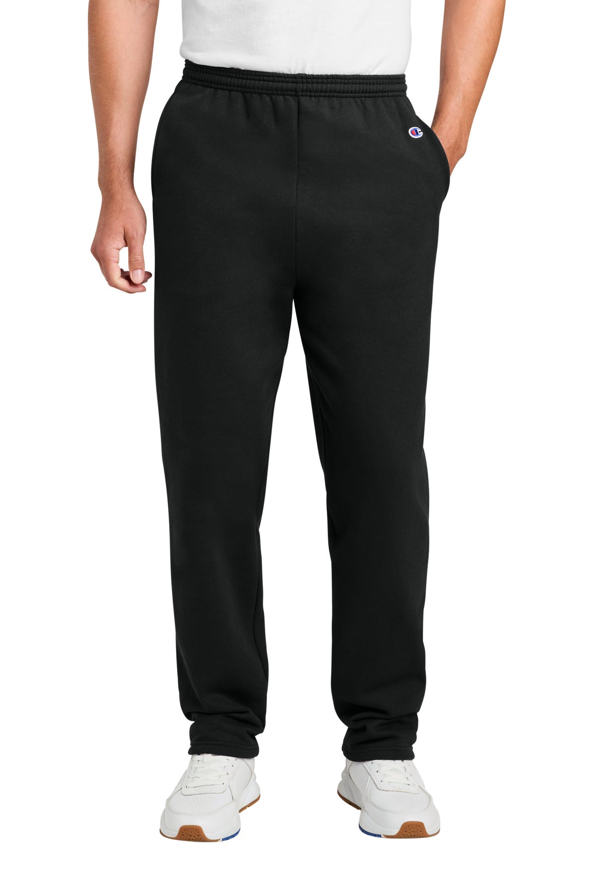 Champion Powerblend Open Bottom Sweatpant P800 in Black