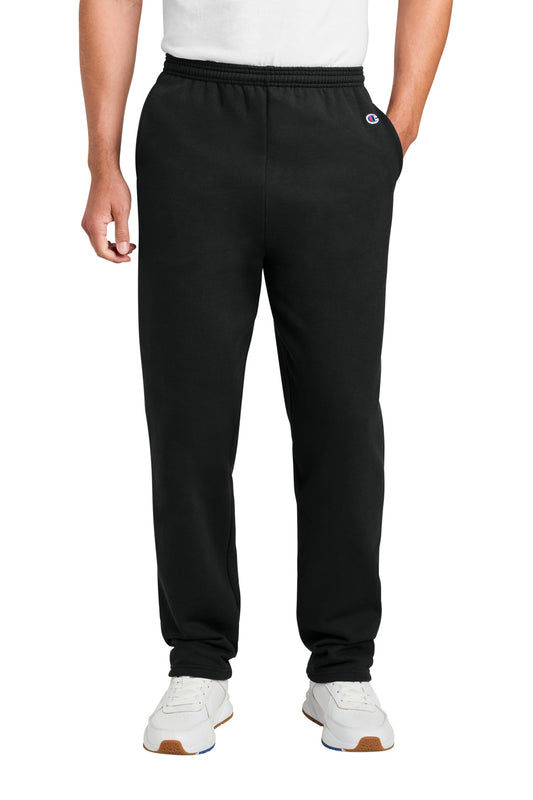 Champion Powerblend Open Bottom Sweatpant P800 in Black