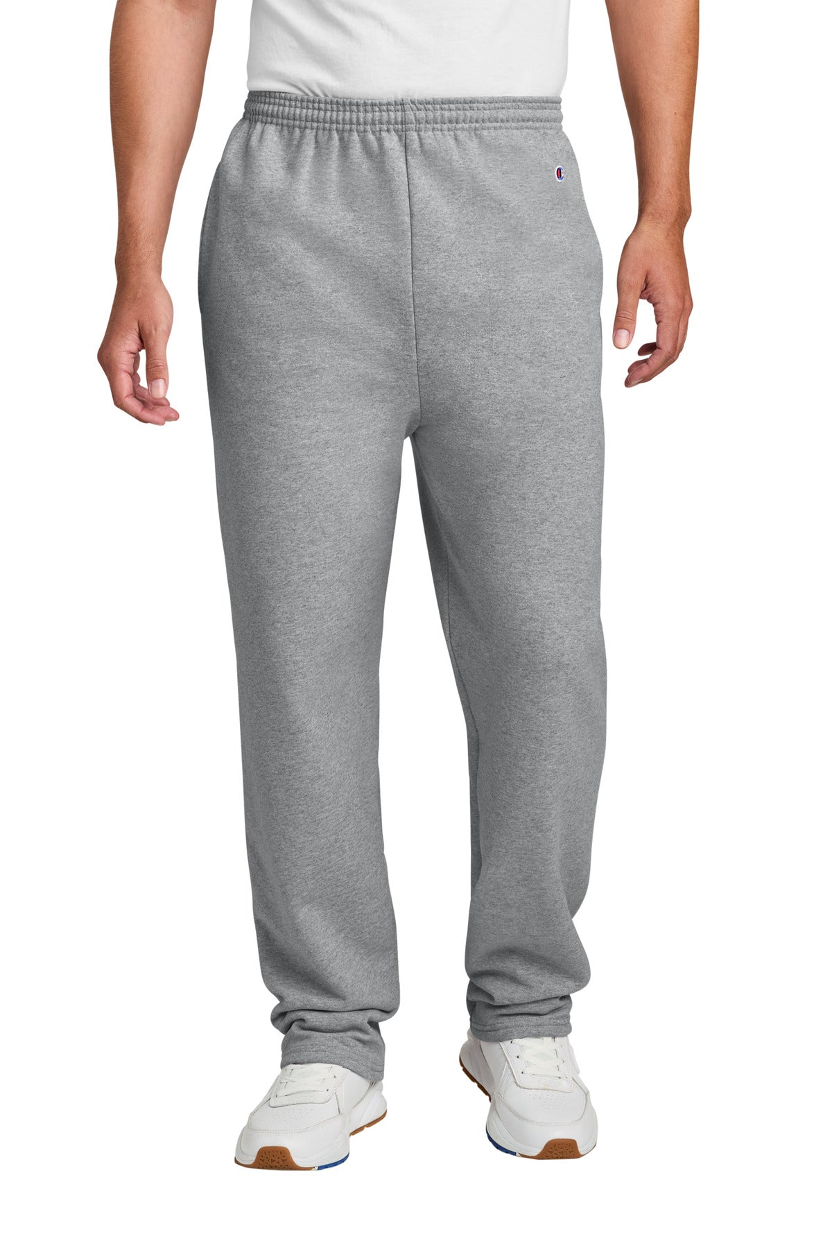 Champion Powerblend Open Bottom Sweatpant P800 in Light Steel