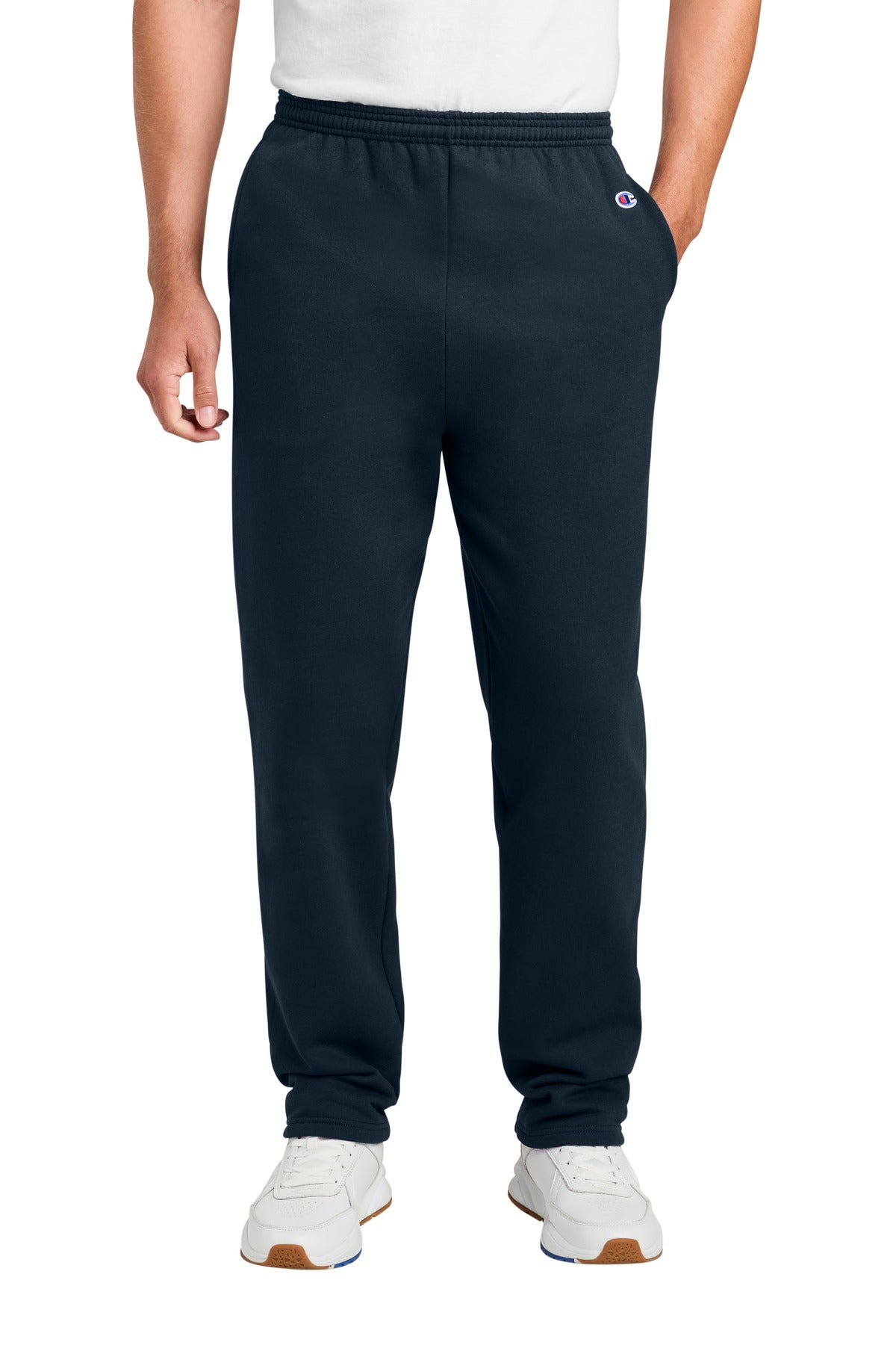 Champion Powerblend Open Bottom Sweatpant P800 in Navy