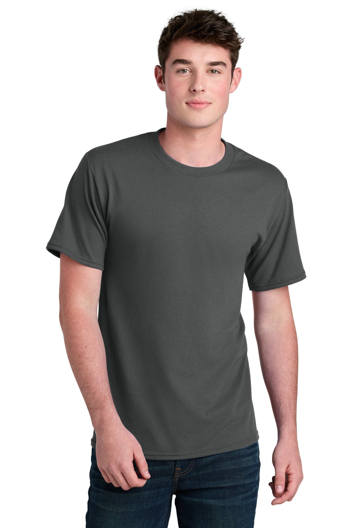 Port & Co Core Blend Recycled Tee PC01 in Charcoal