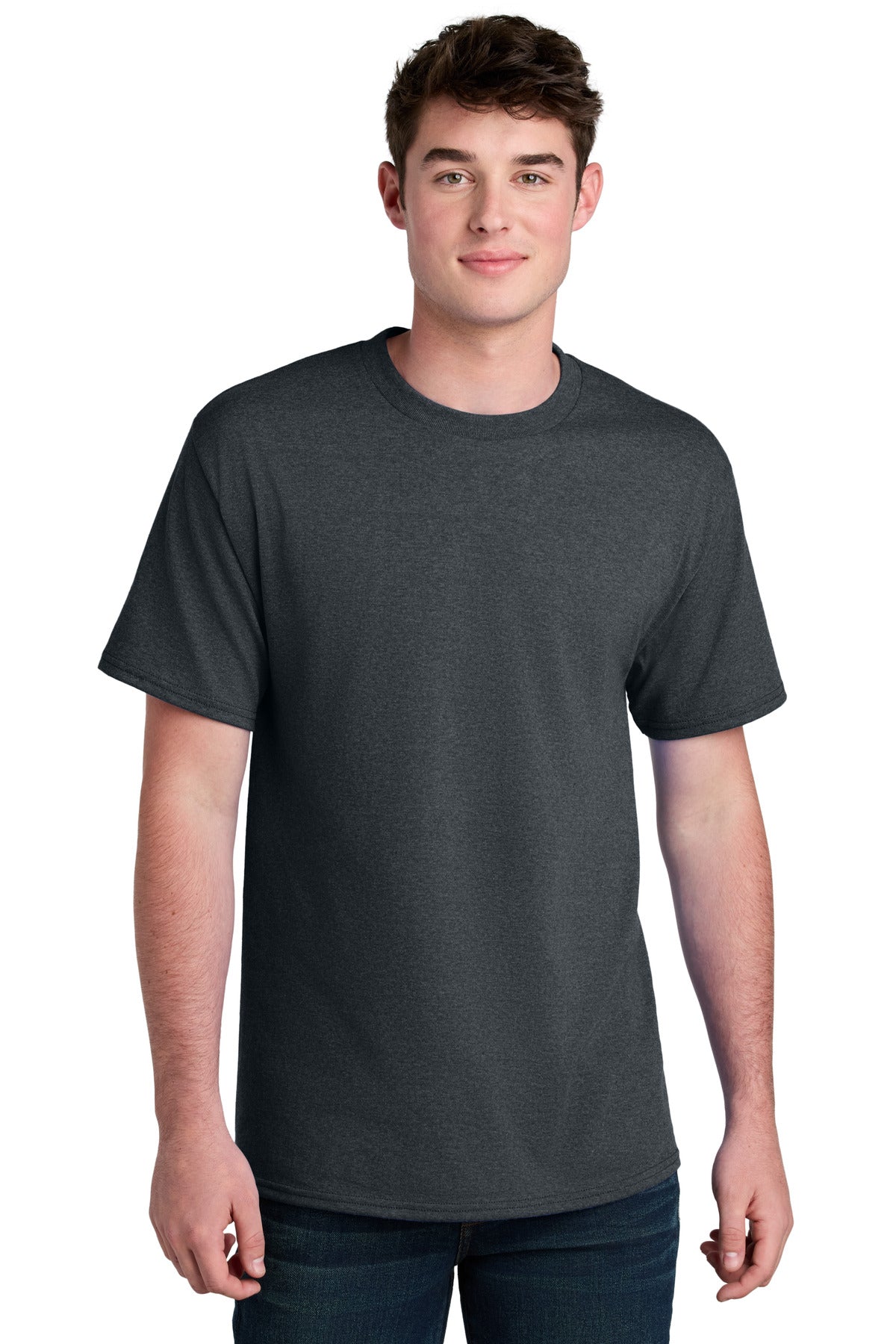 Port & Co Core Blend Recycled Tee PC01 in Dark Heather Grey